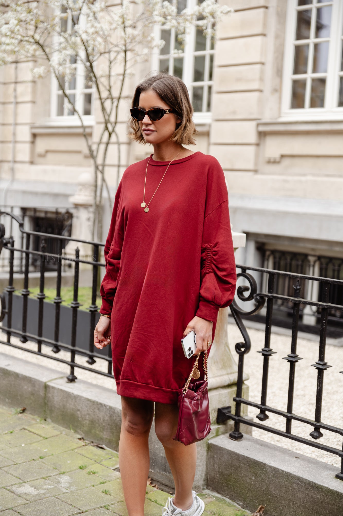 Kyra sweater dress burgundy