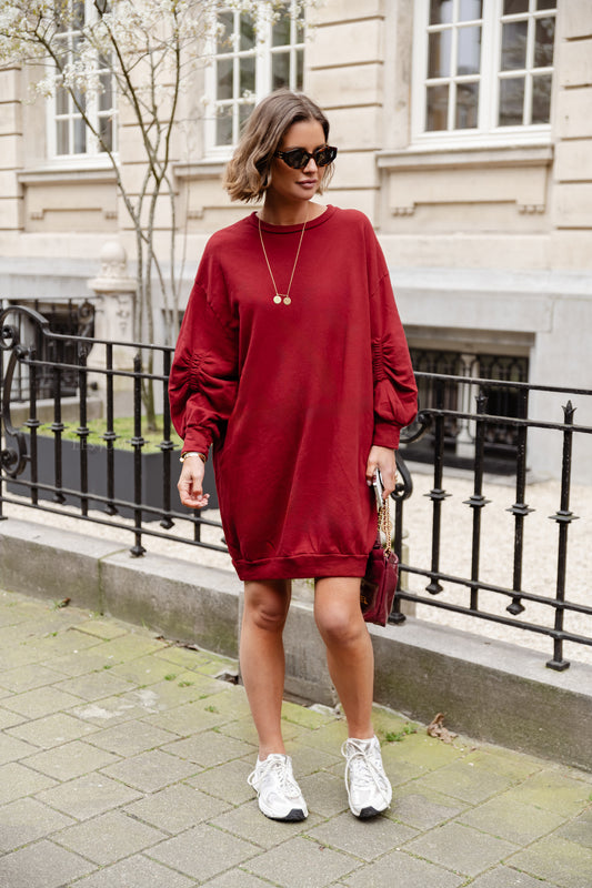 Les Jumelles Kyra sweater dress burgundy