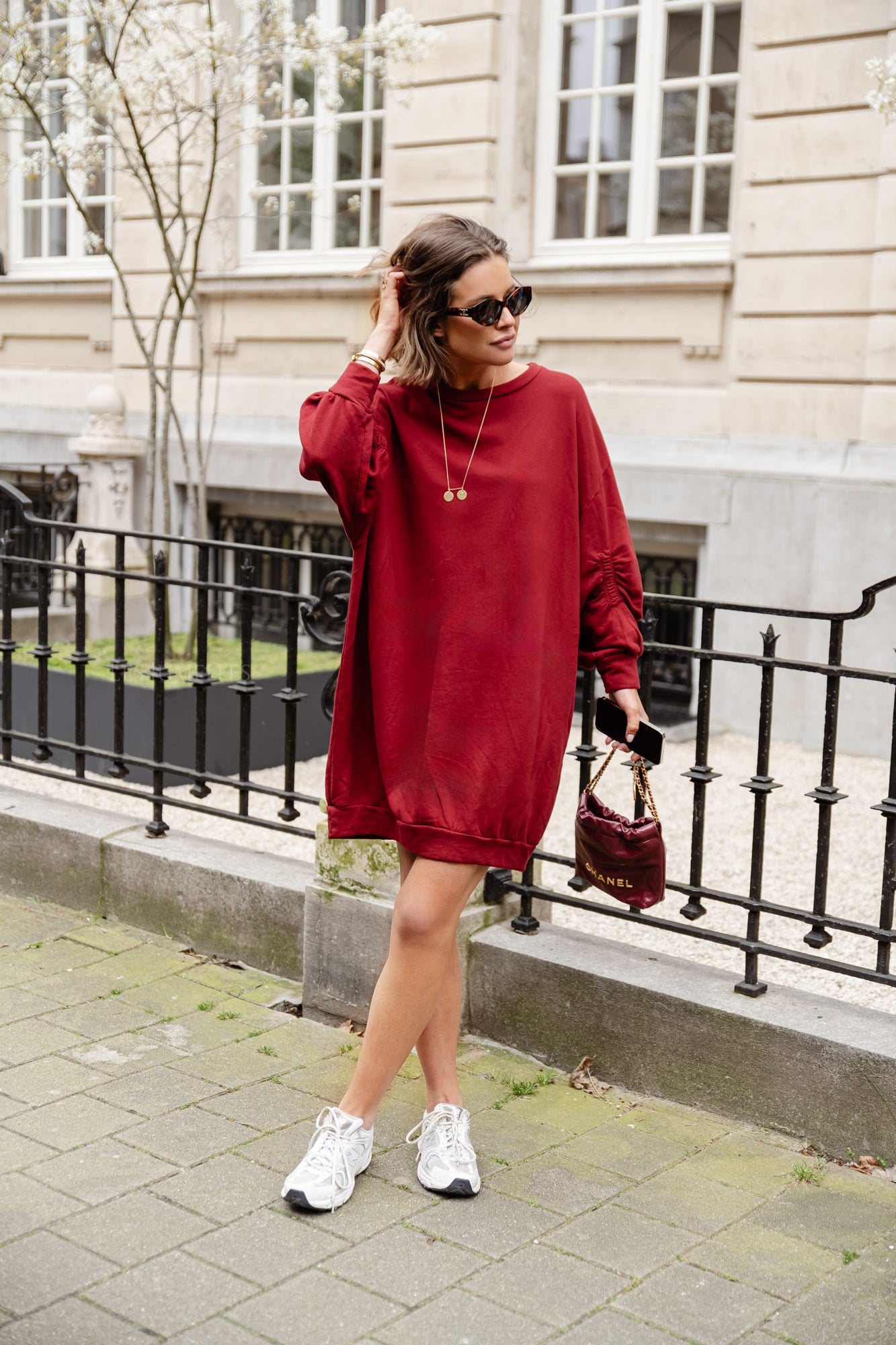 Kyra sweater dress burgundy