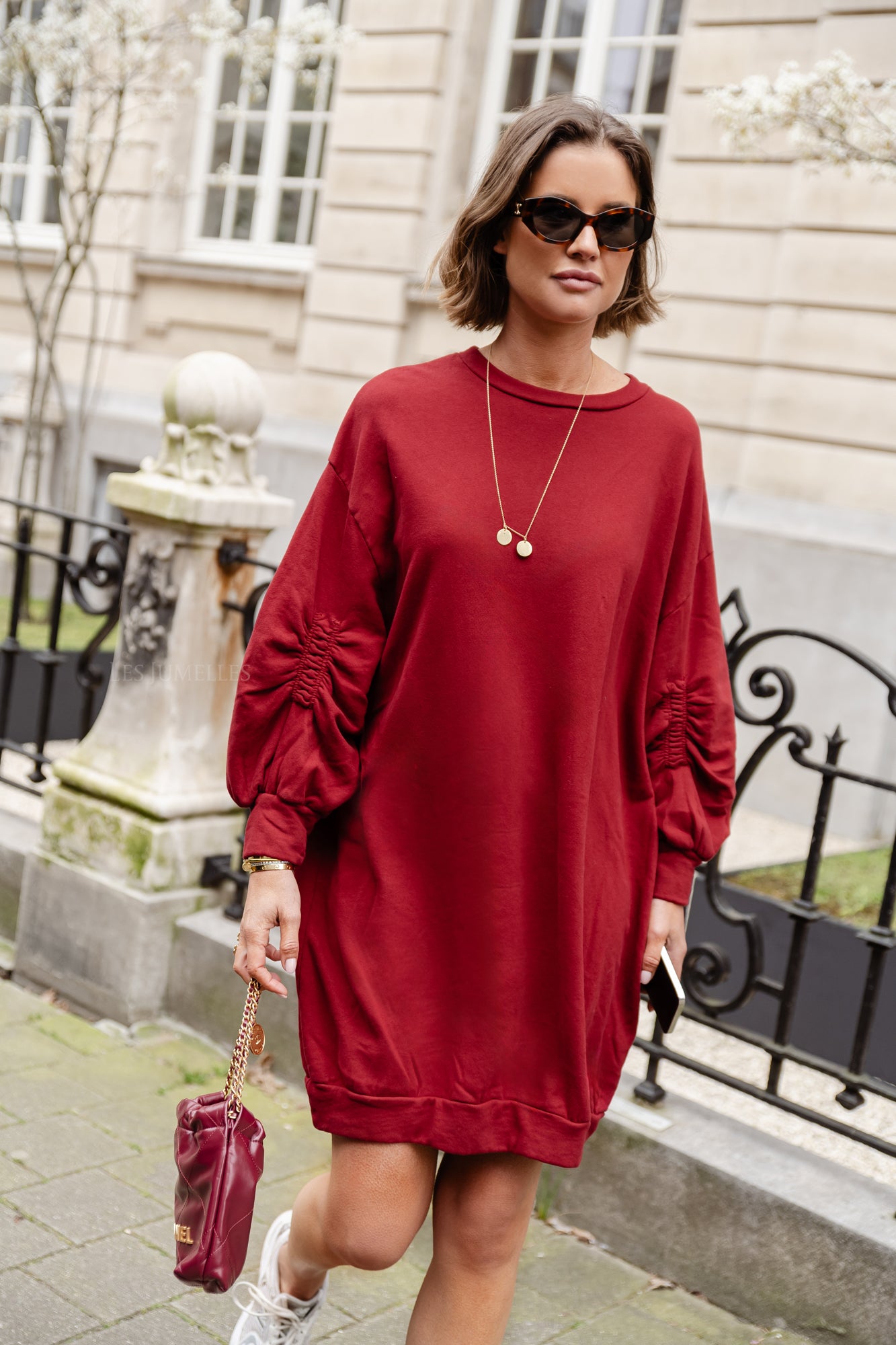 Kyra sweater dress burgundy