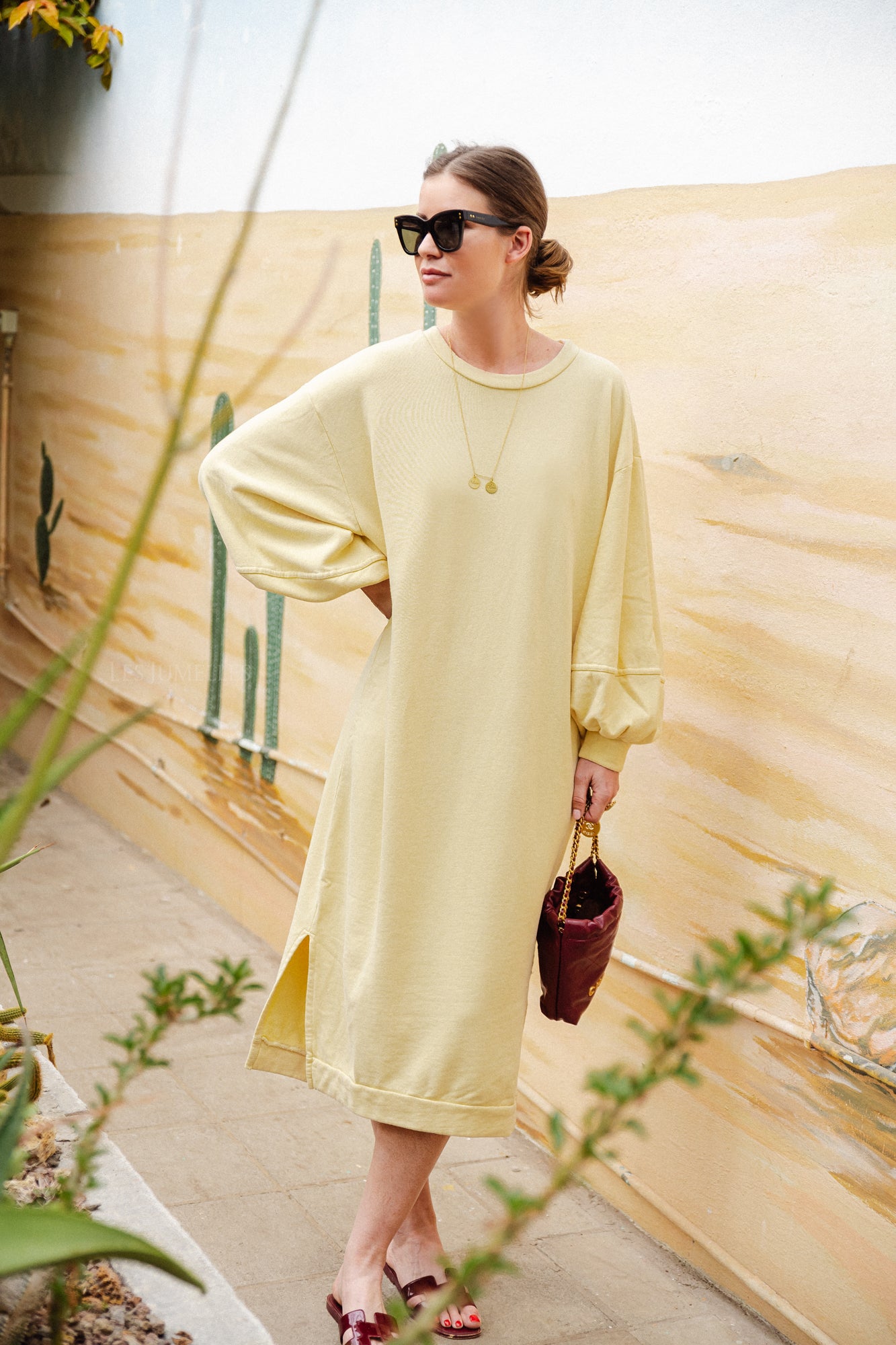 Anke Pullover Kleid hellgelb