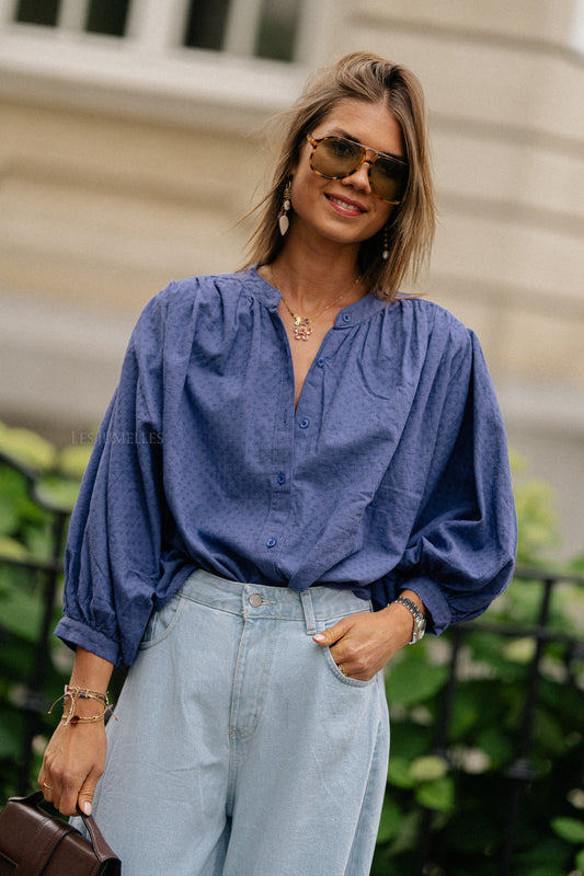 Les Jumelles Cadie cotton blouse jeans blue