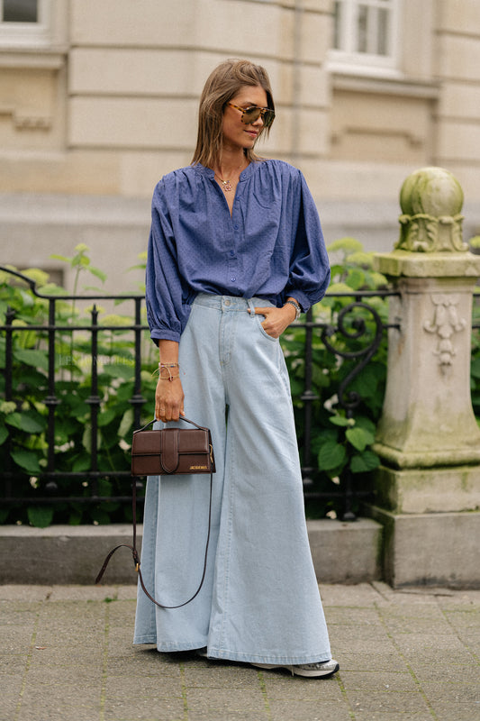 Les Jumelles Cadie cotton blouse jeans blue