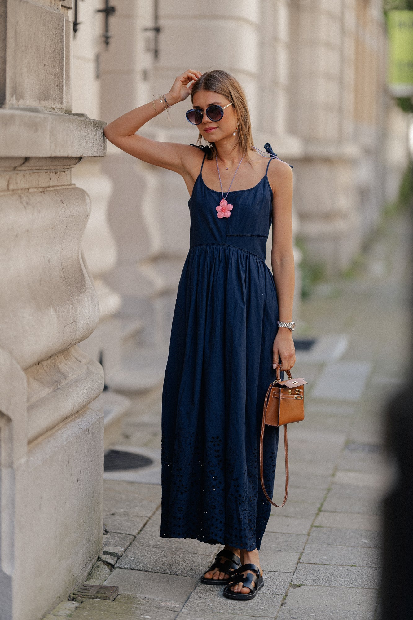 YasLumia strap maxi dress navy