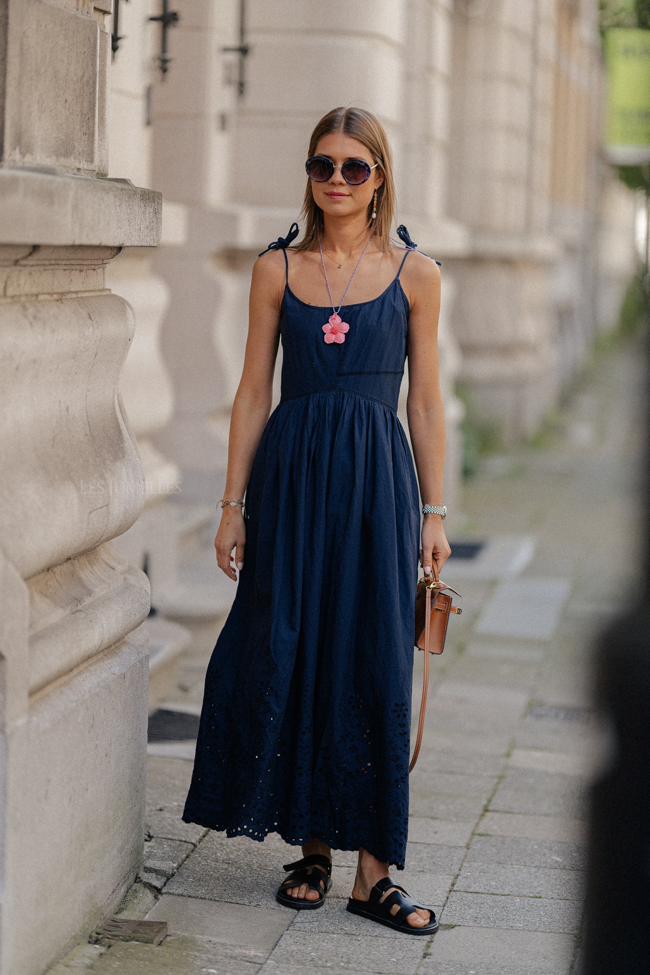 YasLumia strap maxi dress navy