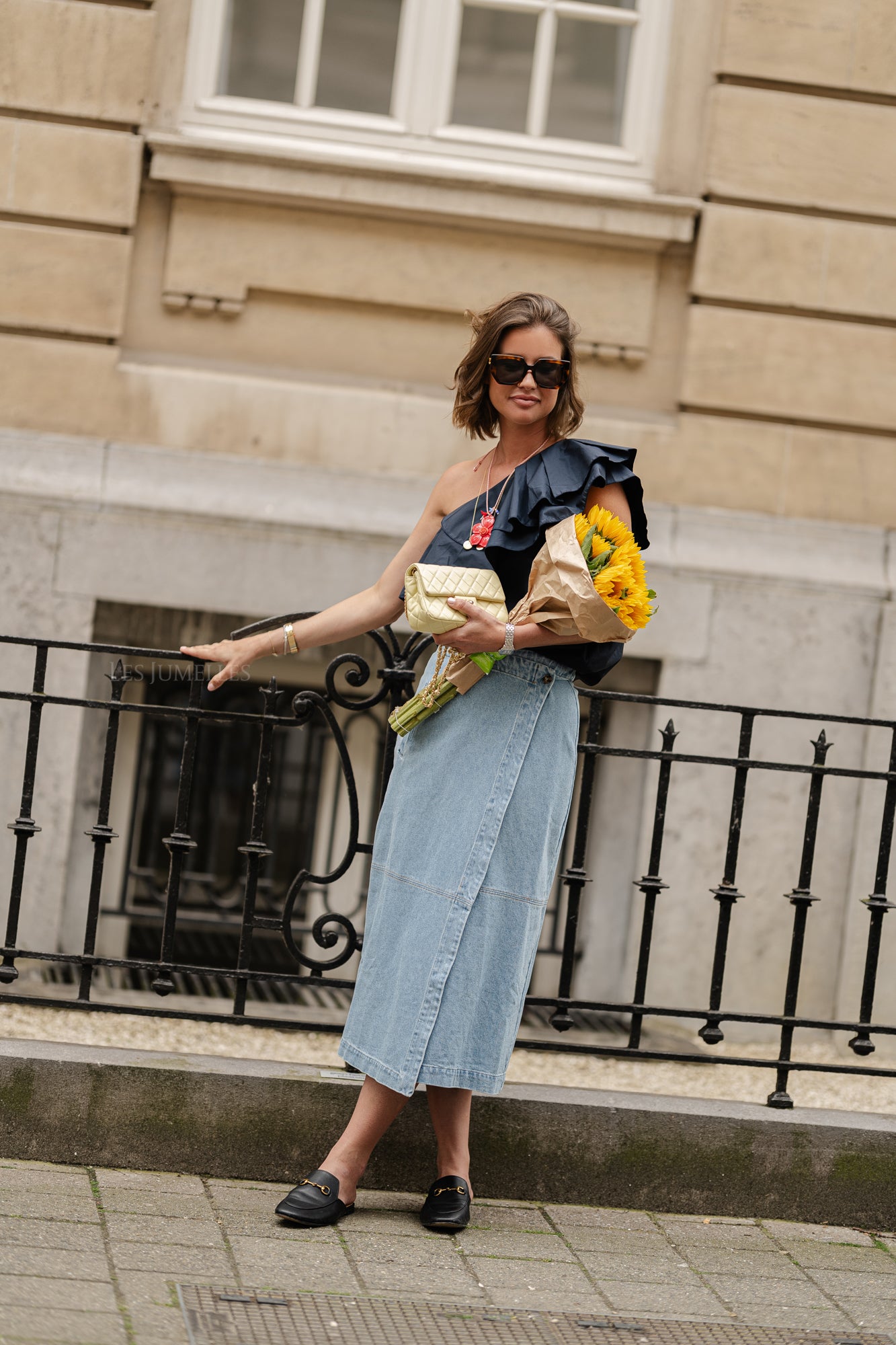 Vita long denim skirt blue