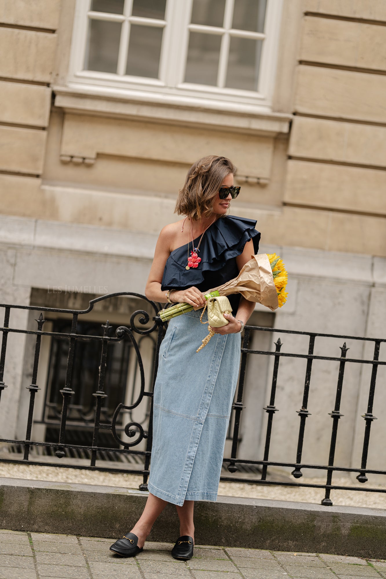 Vita long denim skirt blue