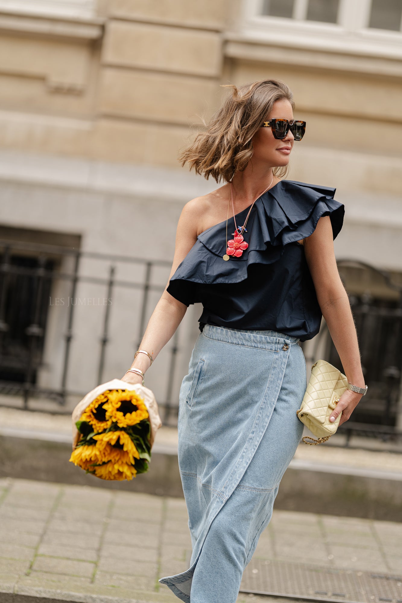 Vita long denim skirt blue