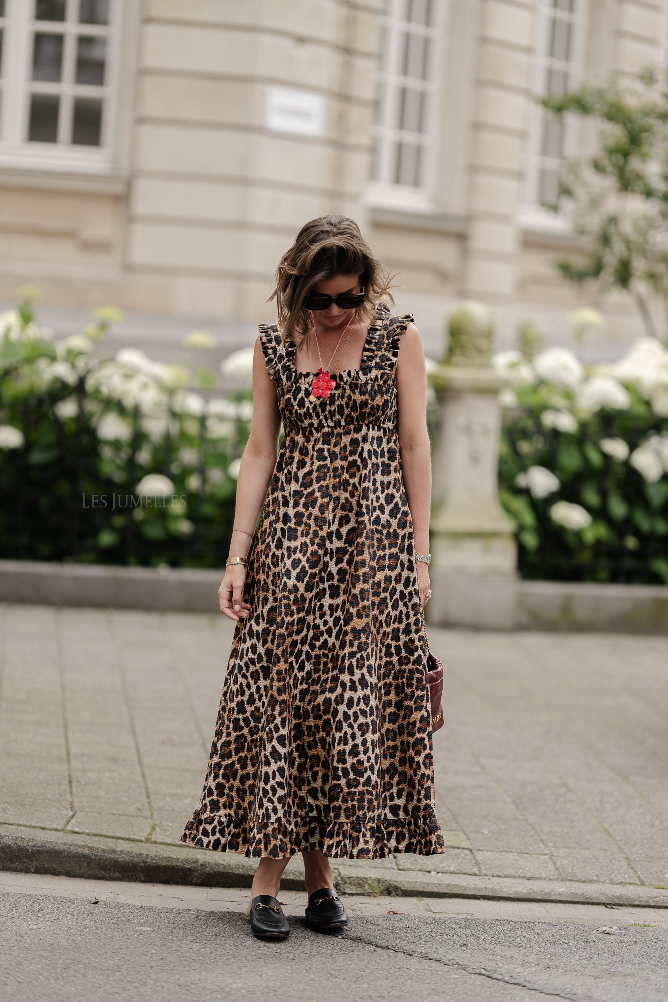 Susie seersucker dress leopard