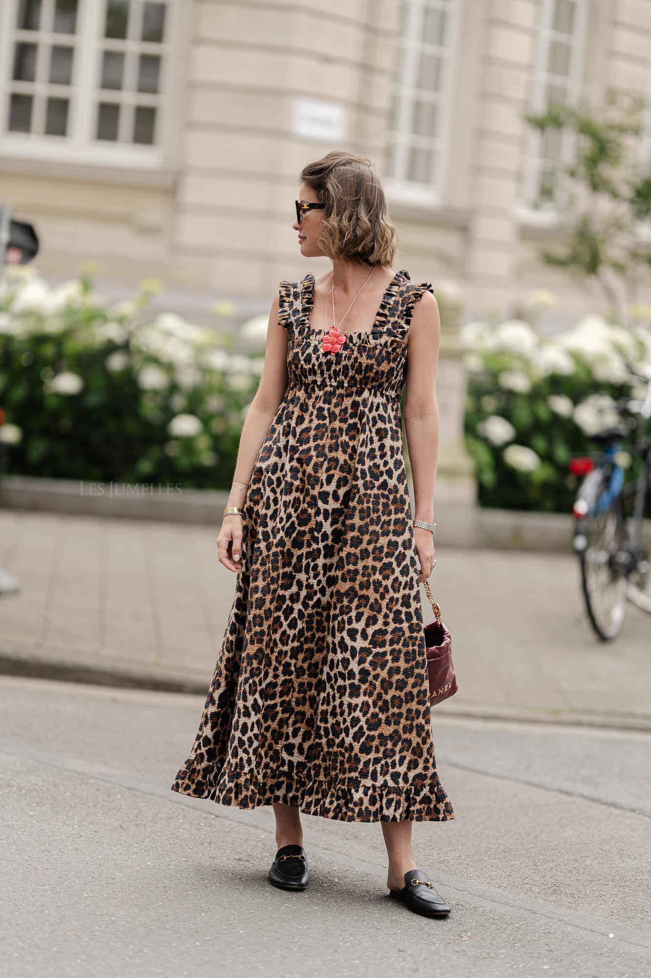 Susie seersucker dress leopard