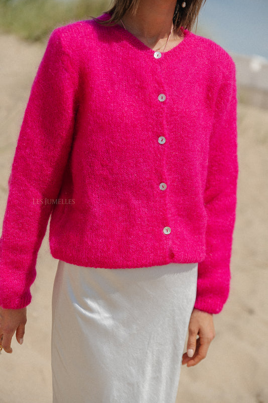 Les Jumelles Charlie Cardigan Fuchsia