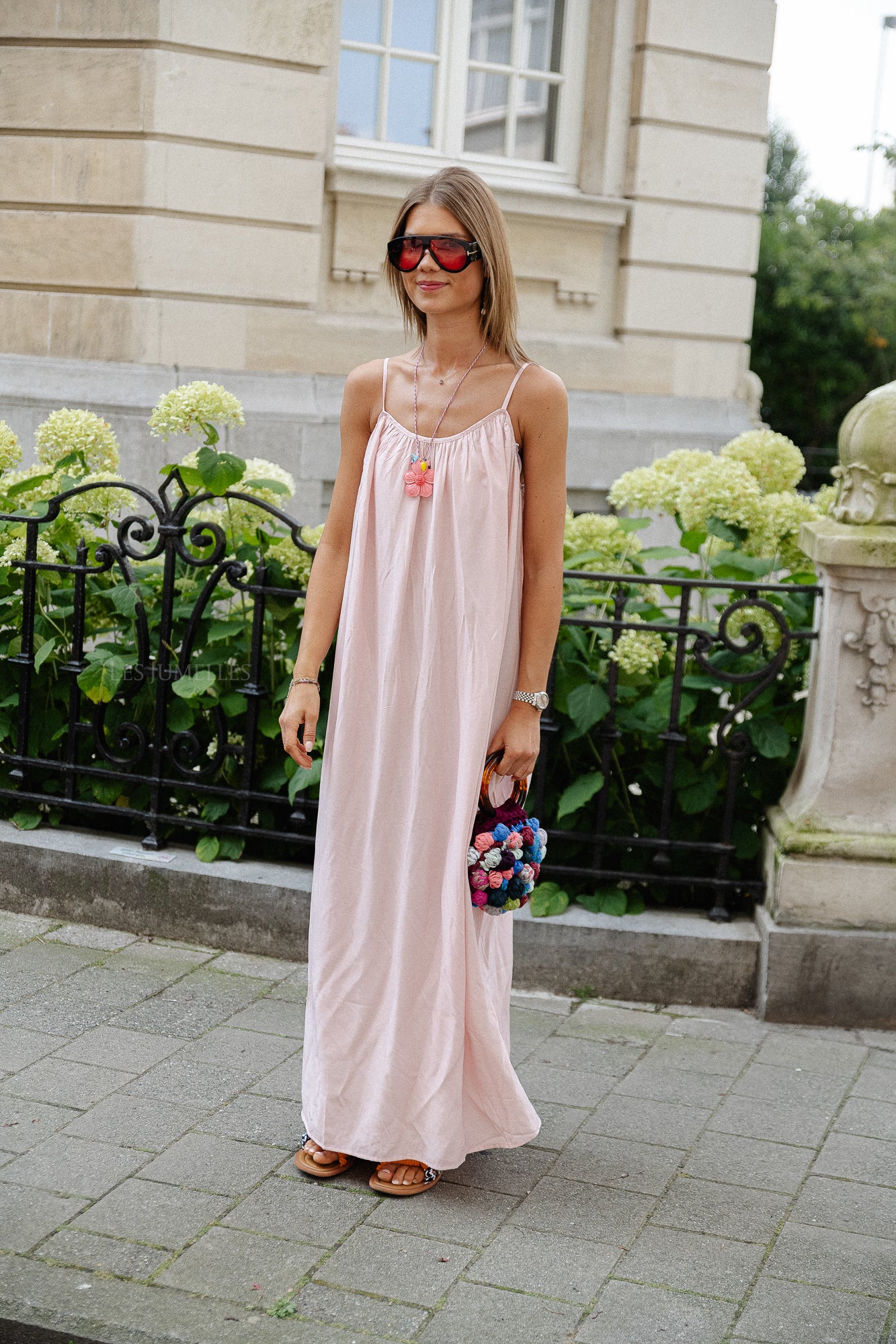 VIKanna strap long dress rose smoke