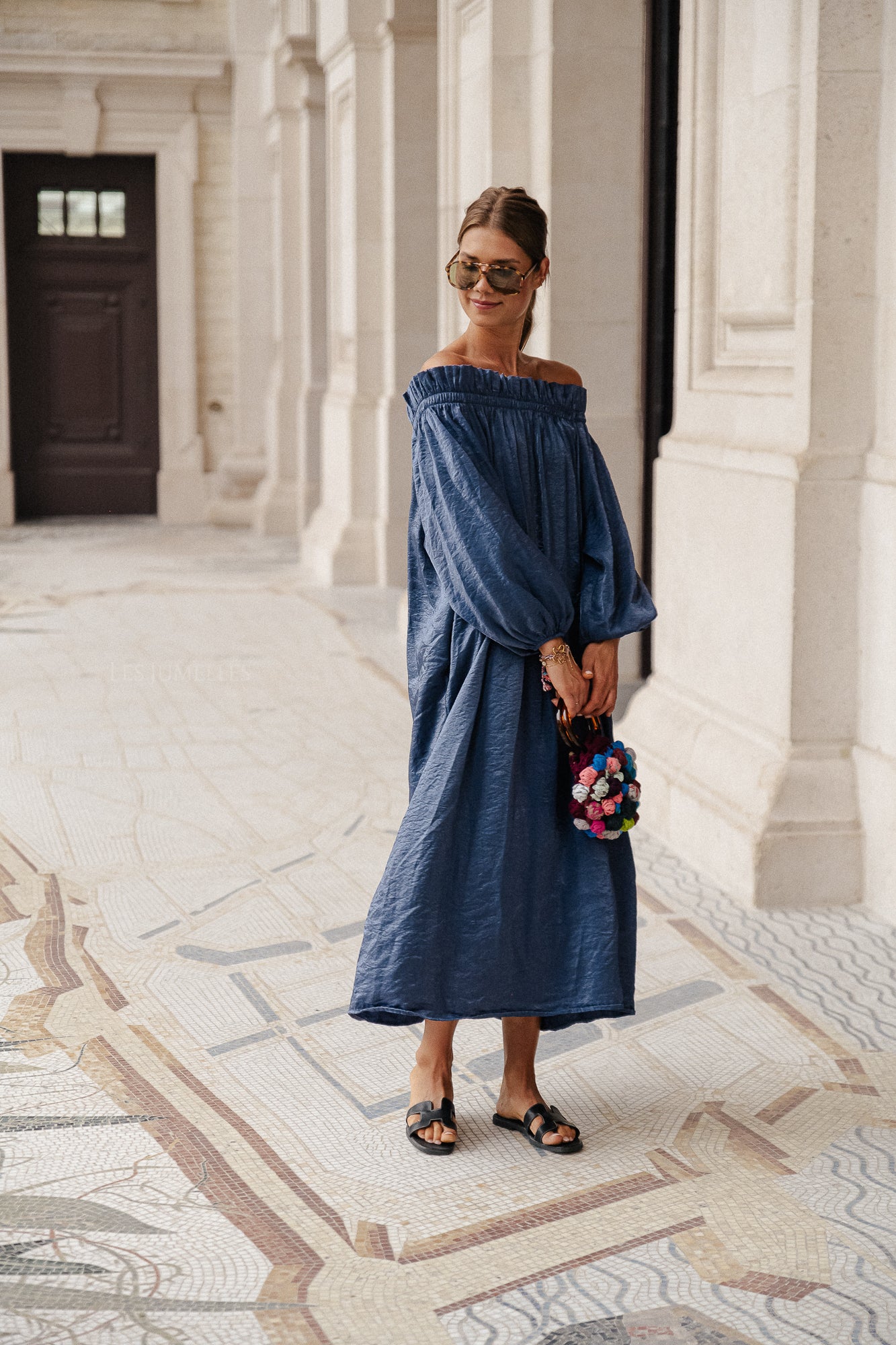 Ophelia off shoulder dress blue