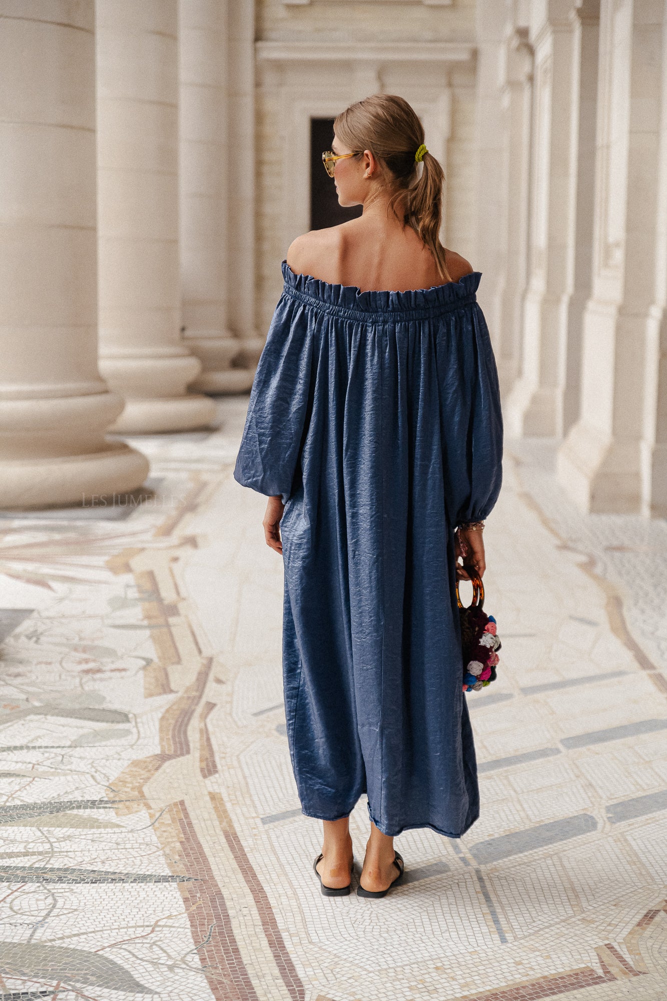 Ophelia off shoulder dress blue