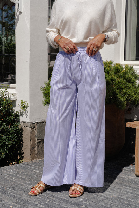 Les Jumelles Sienna gestreifte Hose lilac