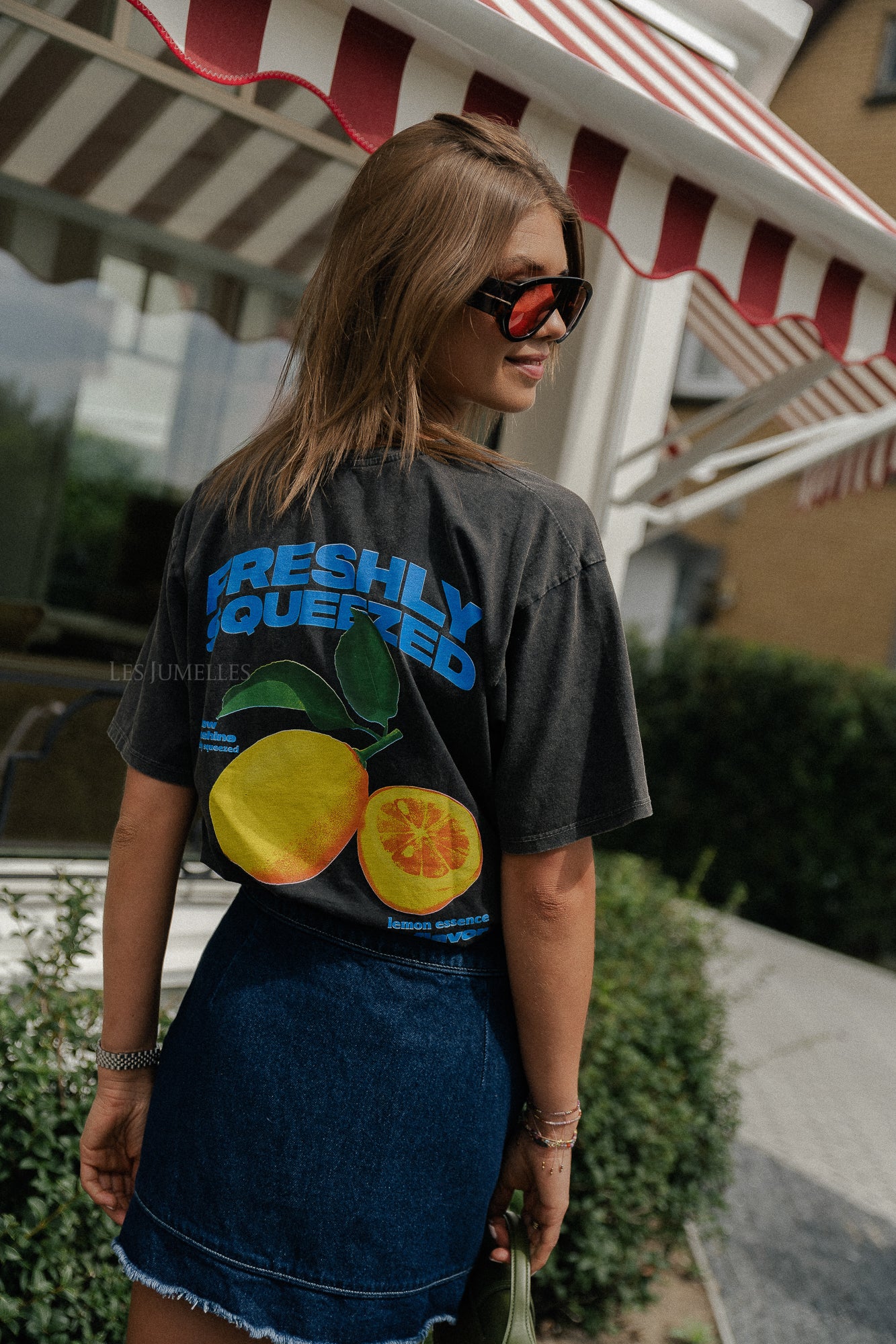 Lemon T-shirt gewaschen schwarz