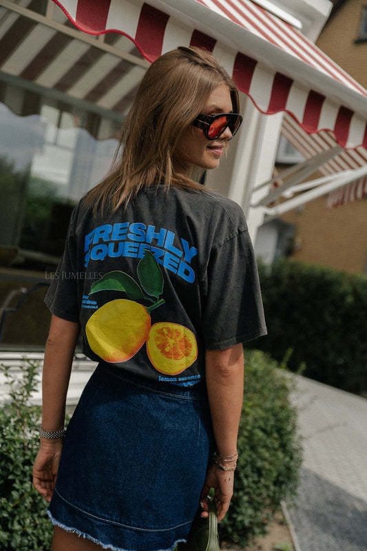 Les Jumelles Lemon T-shirt gewaschen schwarz