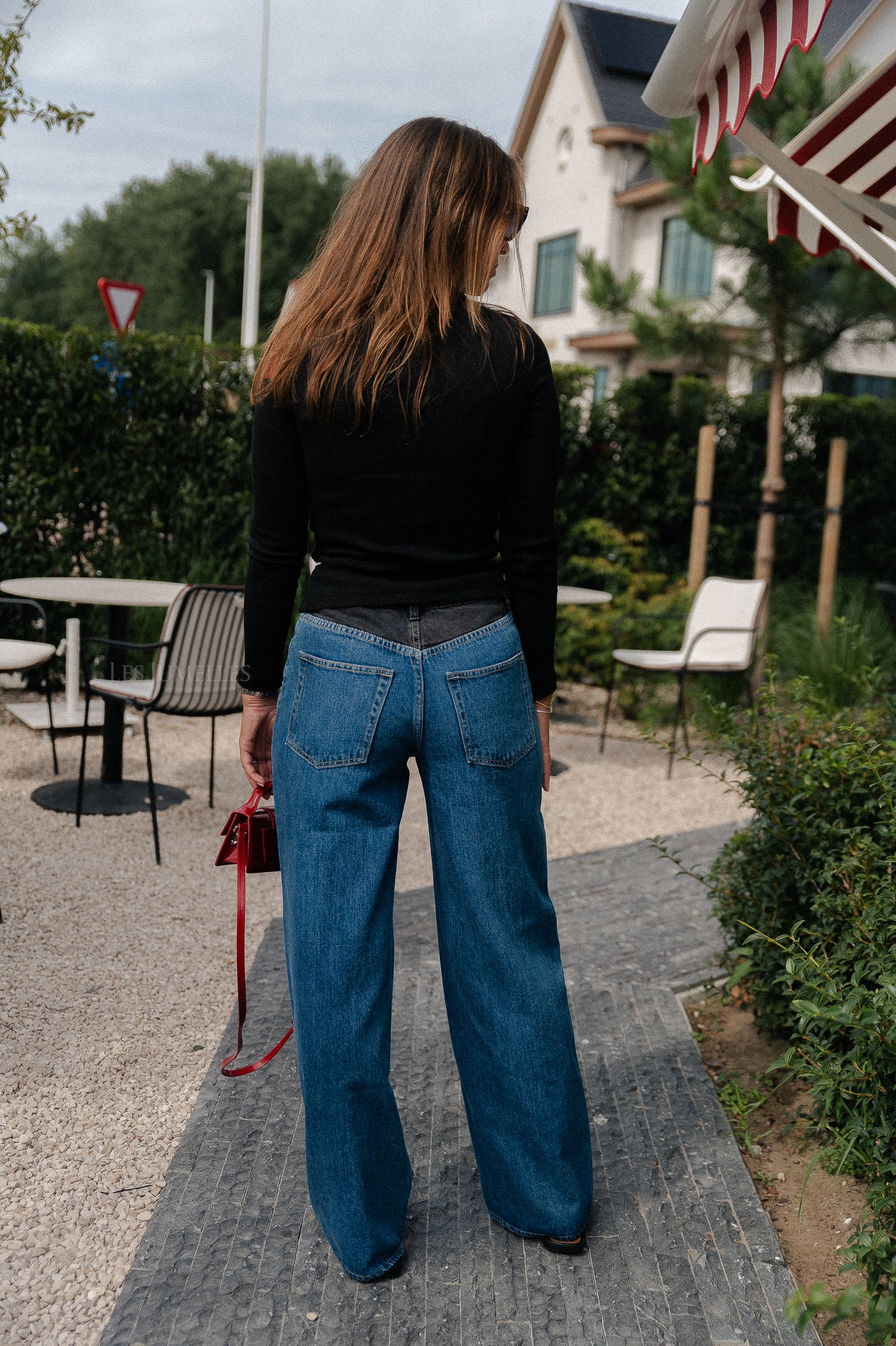 Maleah Denim-Hose in Dunkelblau und Schwarz