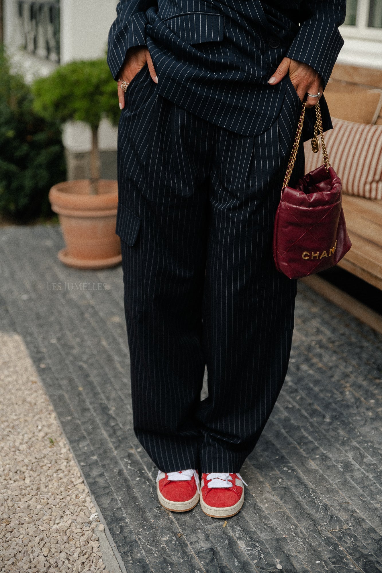 Eleanor trouser navy pinstripe