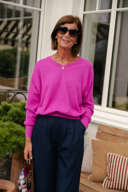 Les Jumelles Maya-Pullover magenta