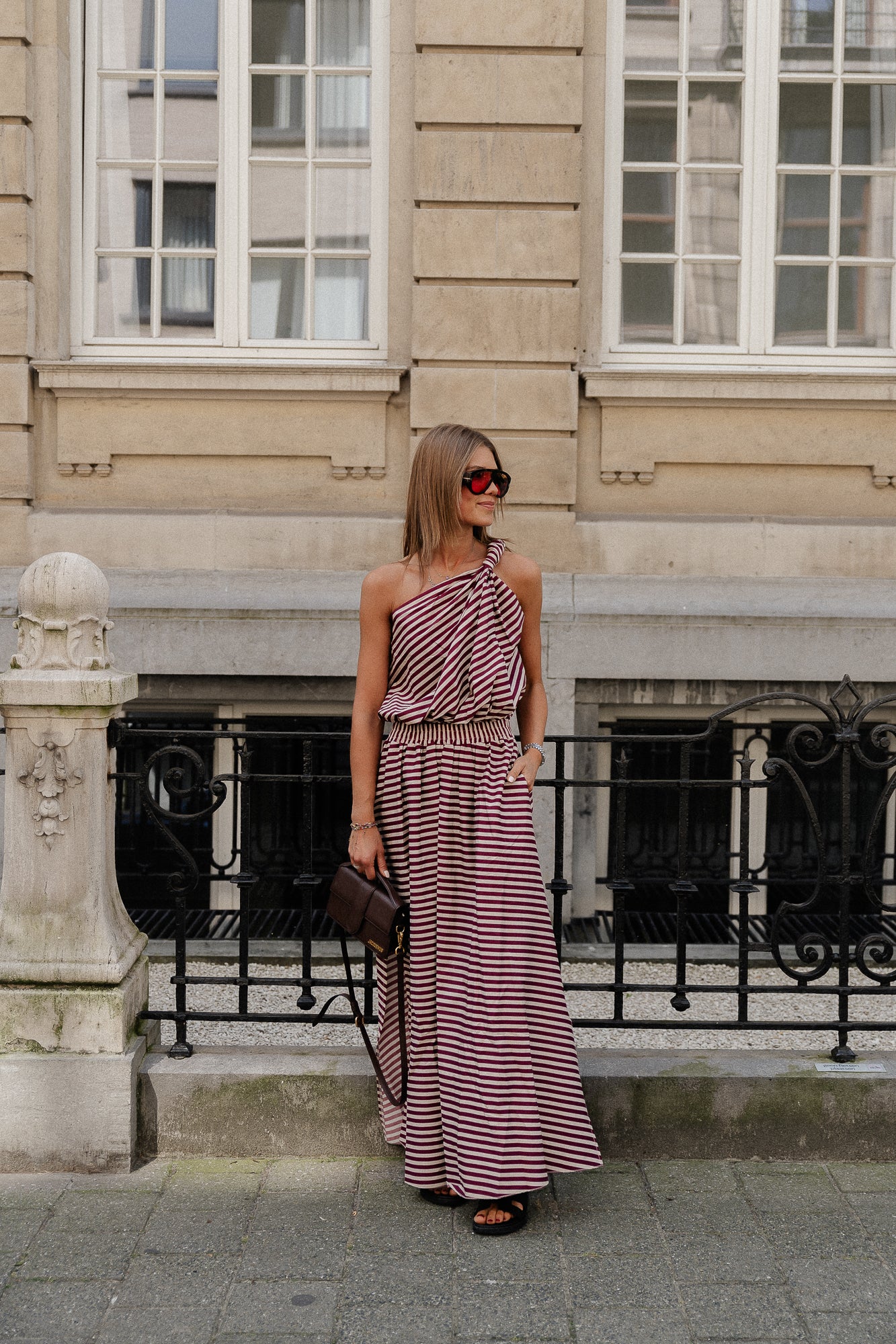 Paulien striped skirt burgundy