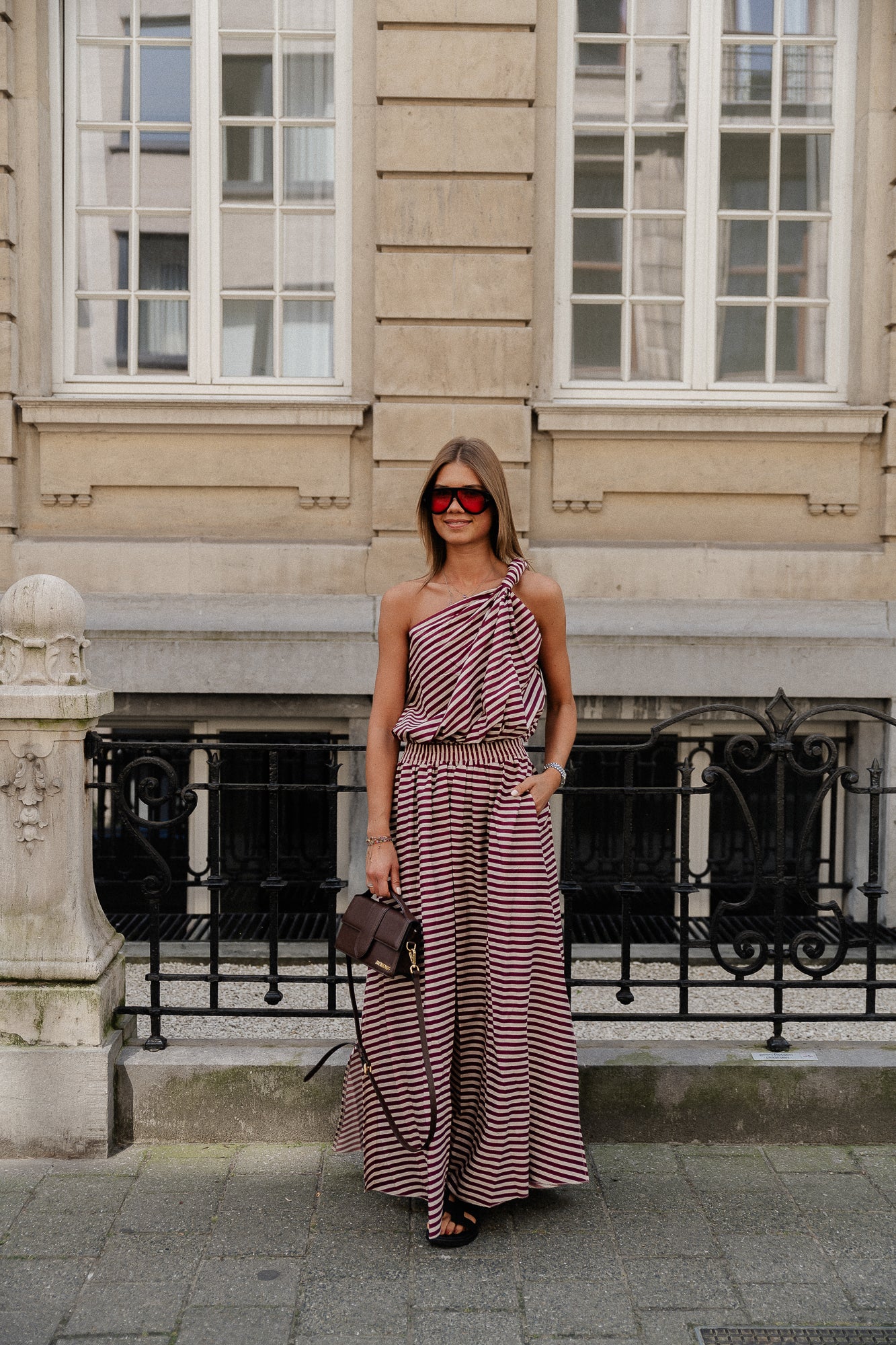 Paulien striped skirt burgundy