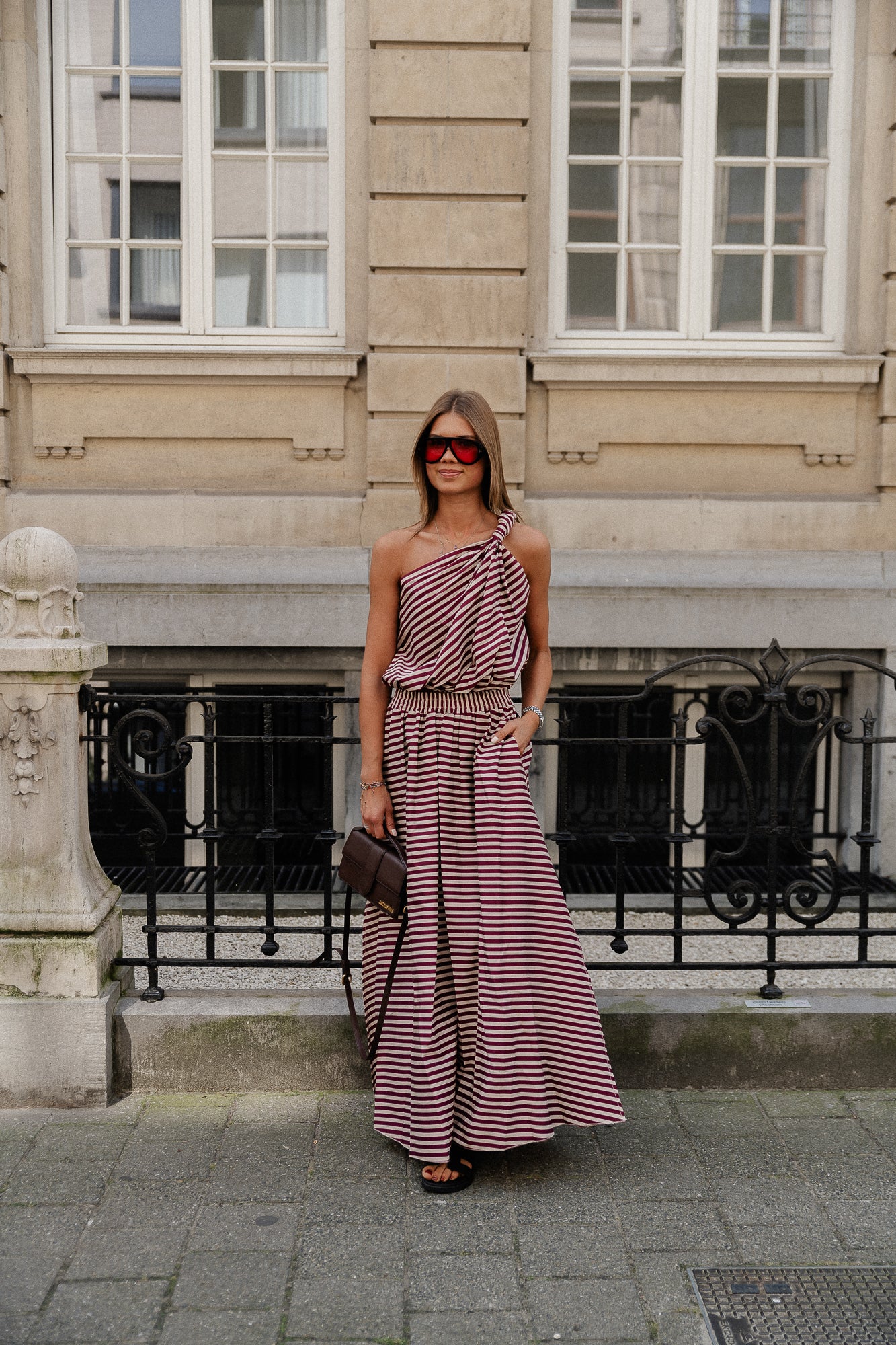 Paulien striped skirt burgundy