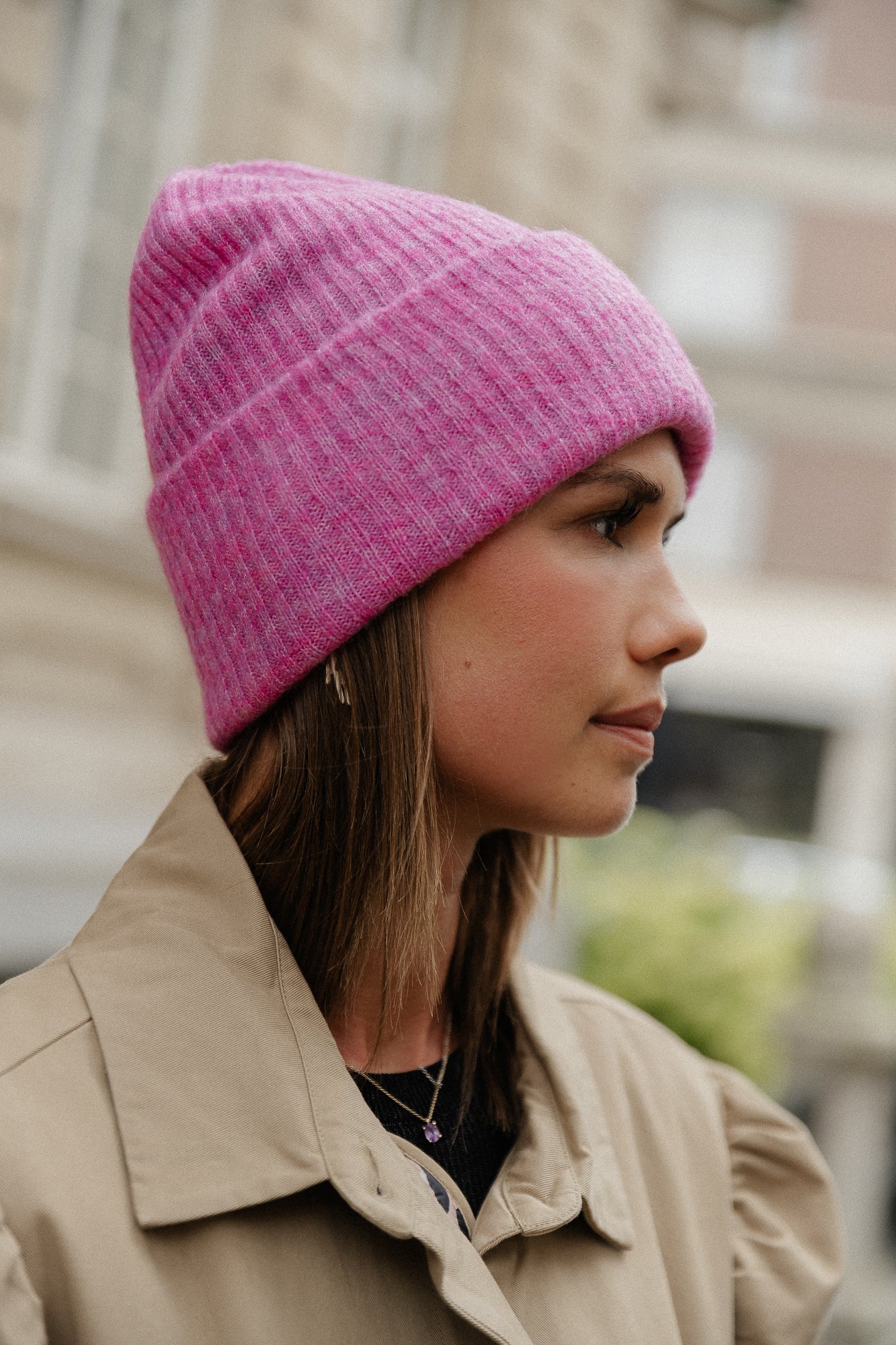 SLFMaline knit beanie phlox pink