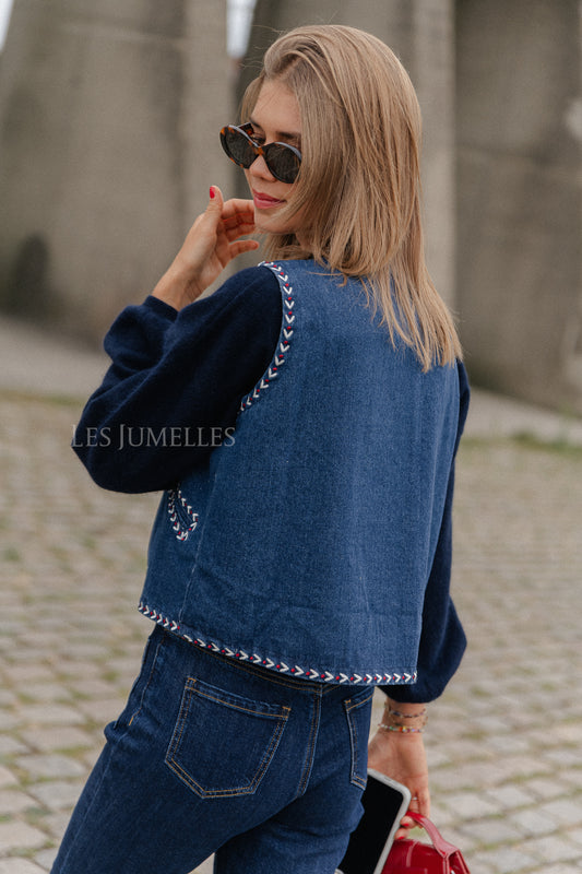 Les Jumelles Vitali waistcoat jeans blue