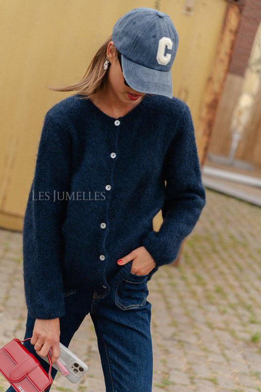 Les Jumelles Charlie Strickjacke navy