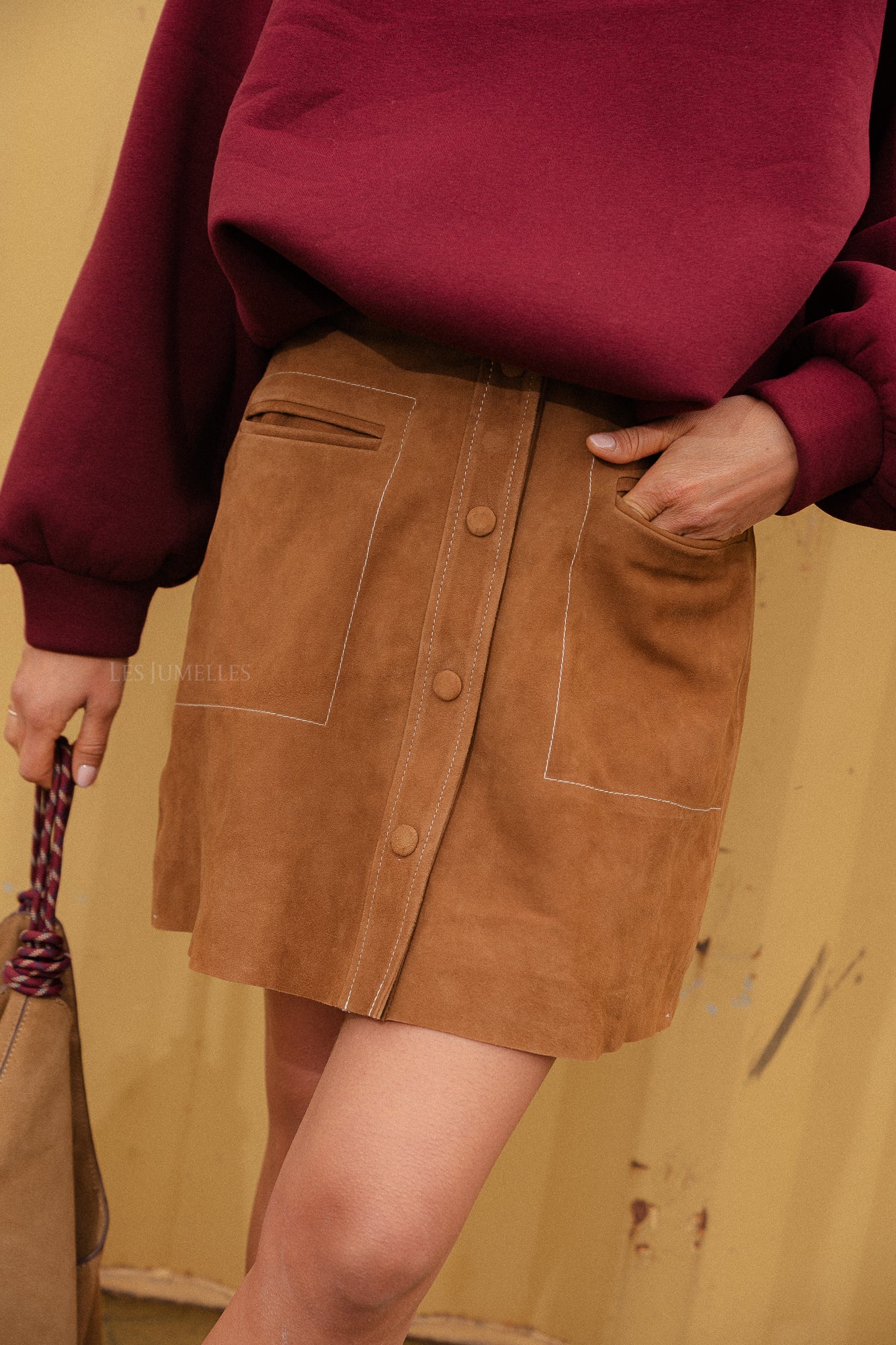 Visepia HW suede skirt rubber