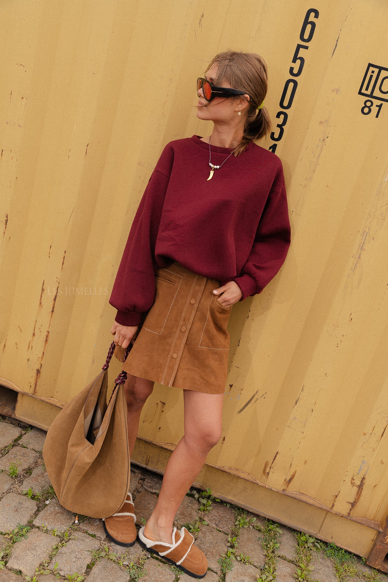 Visepia HW suede skirt rubber