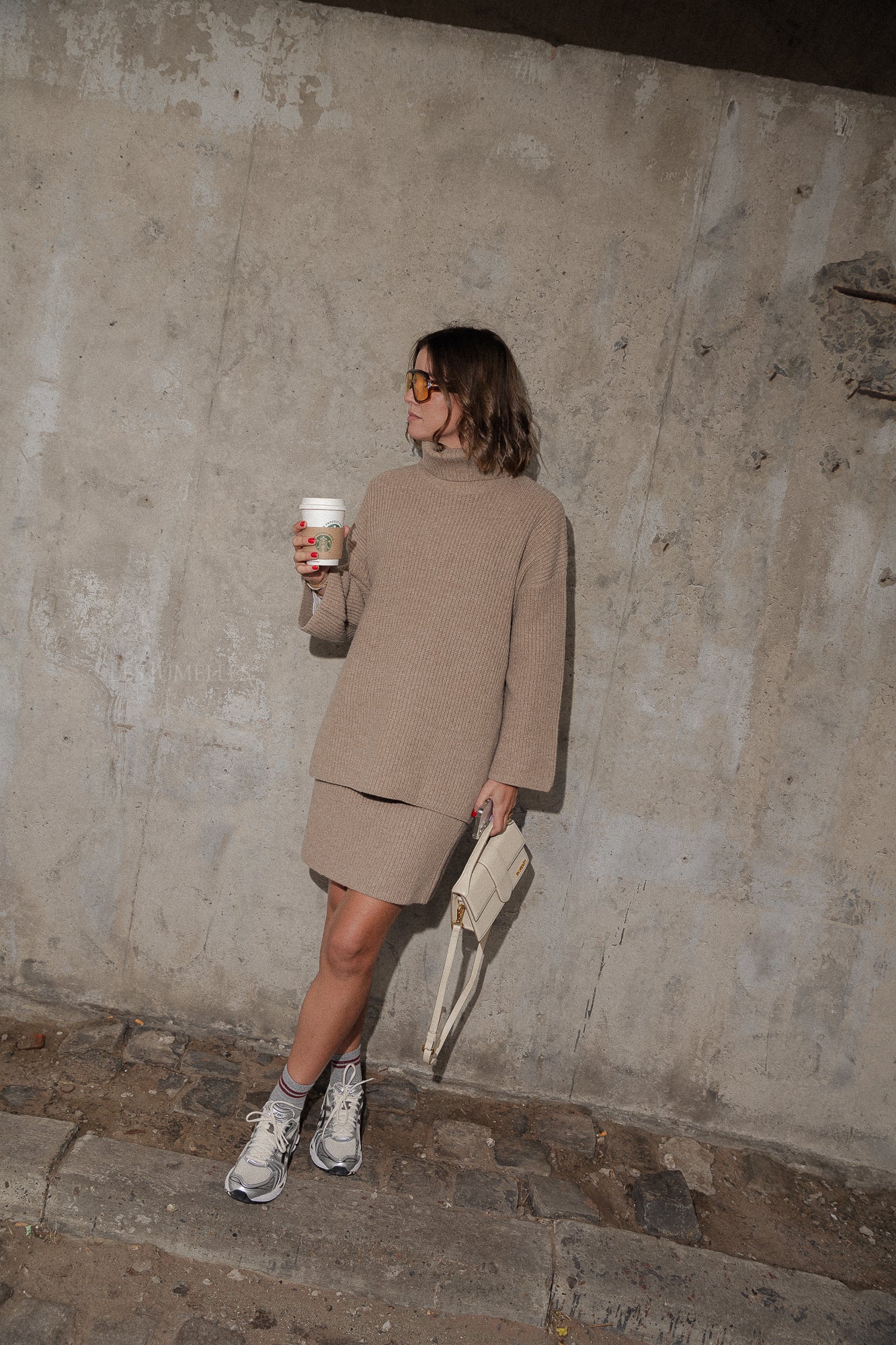 SLFMary short knit skirt irish cream