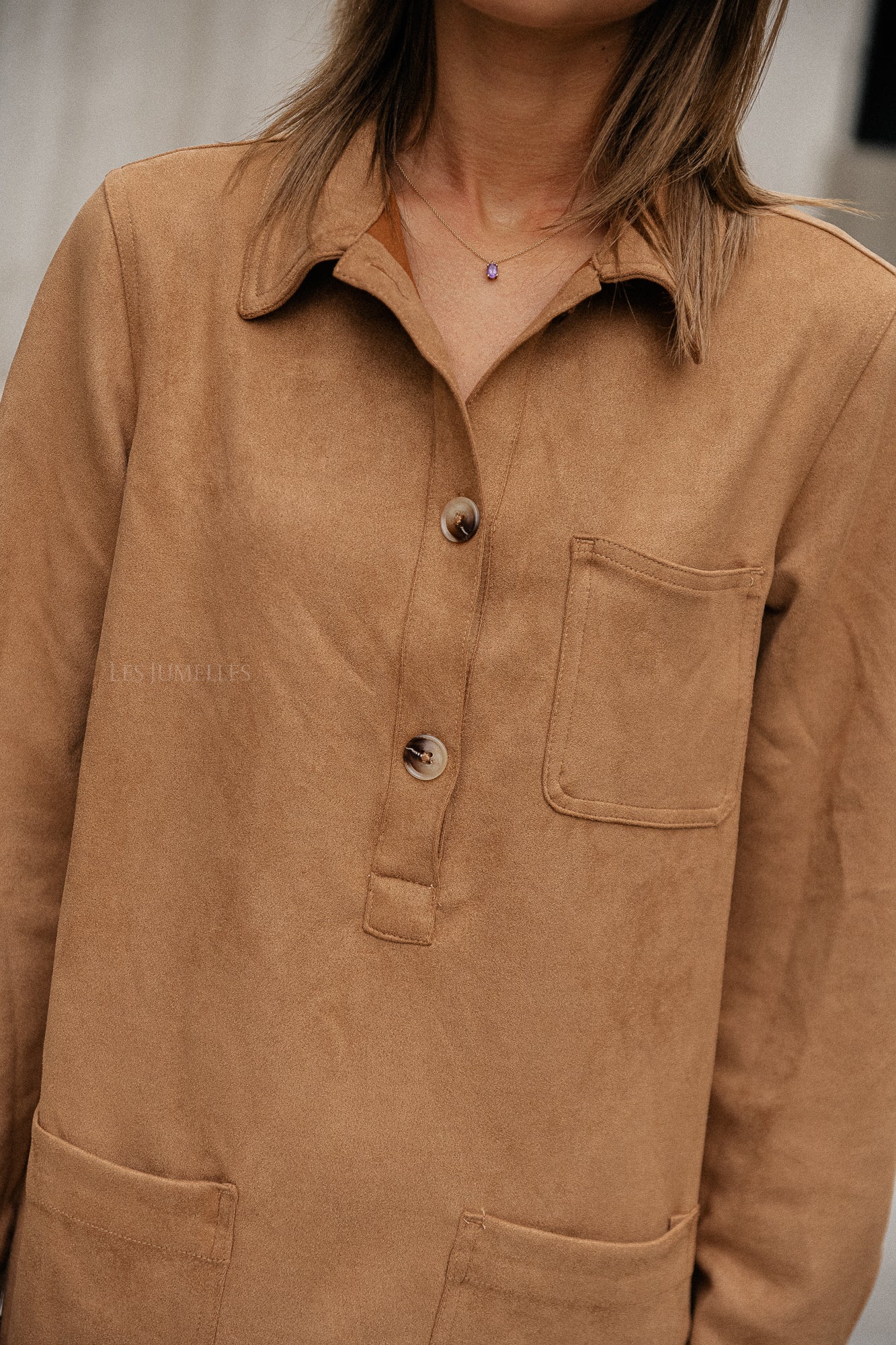 Solange suede shirt dress camel