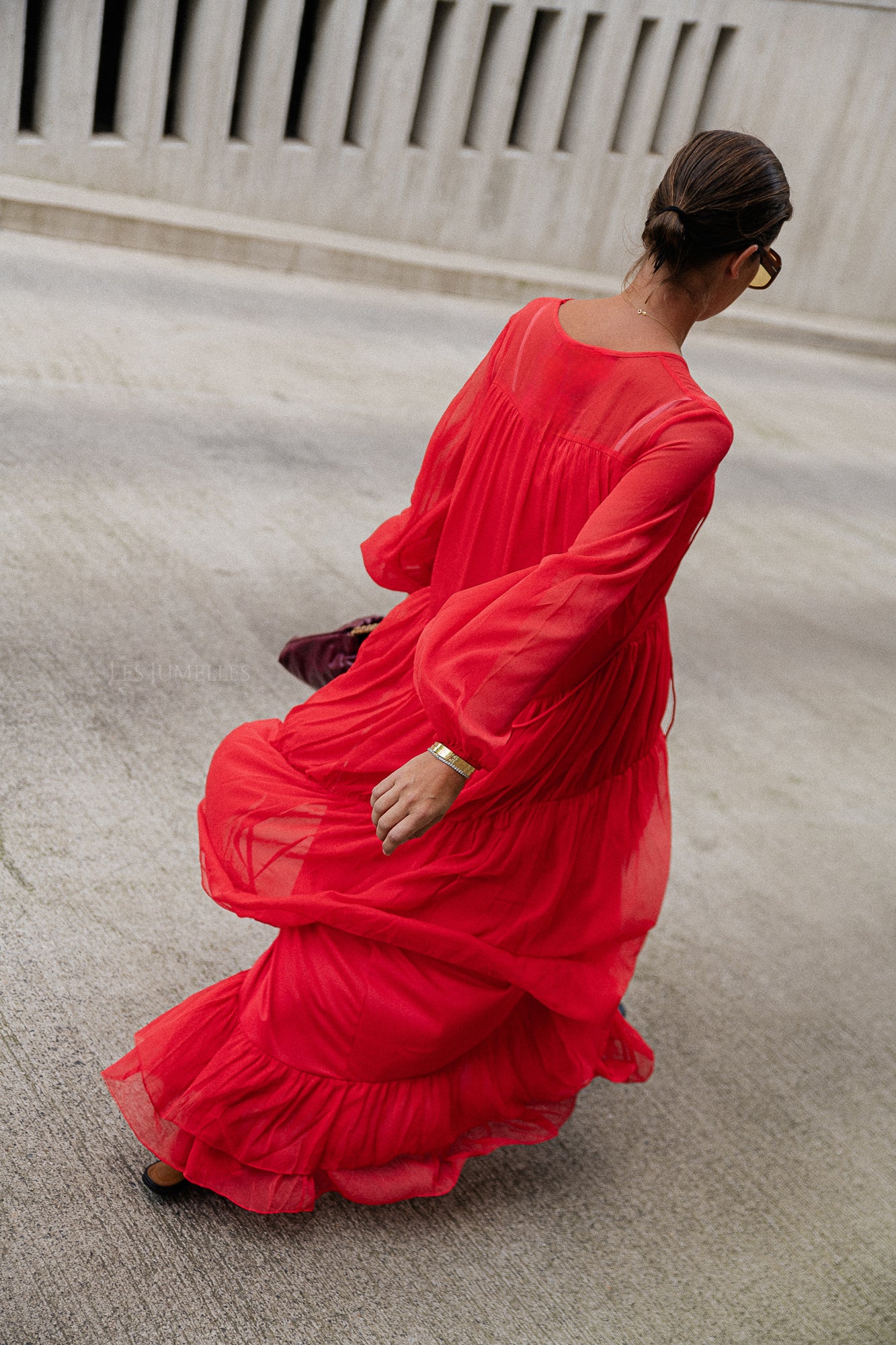 VIKale L/S maxi dress poppy red