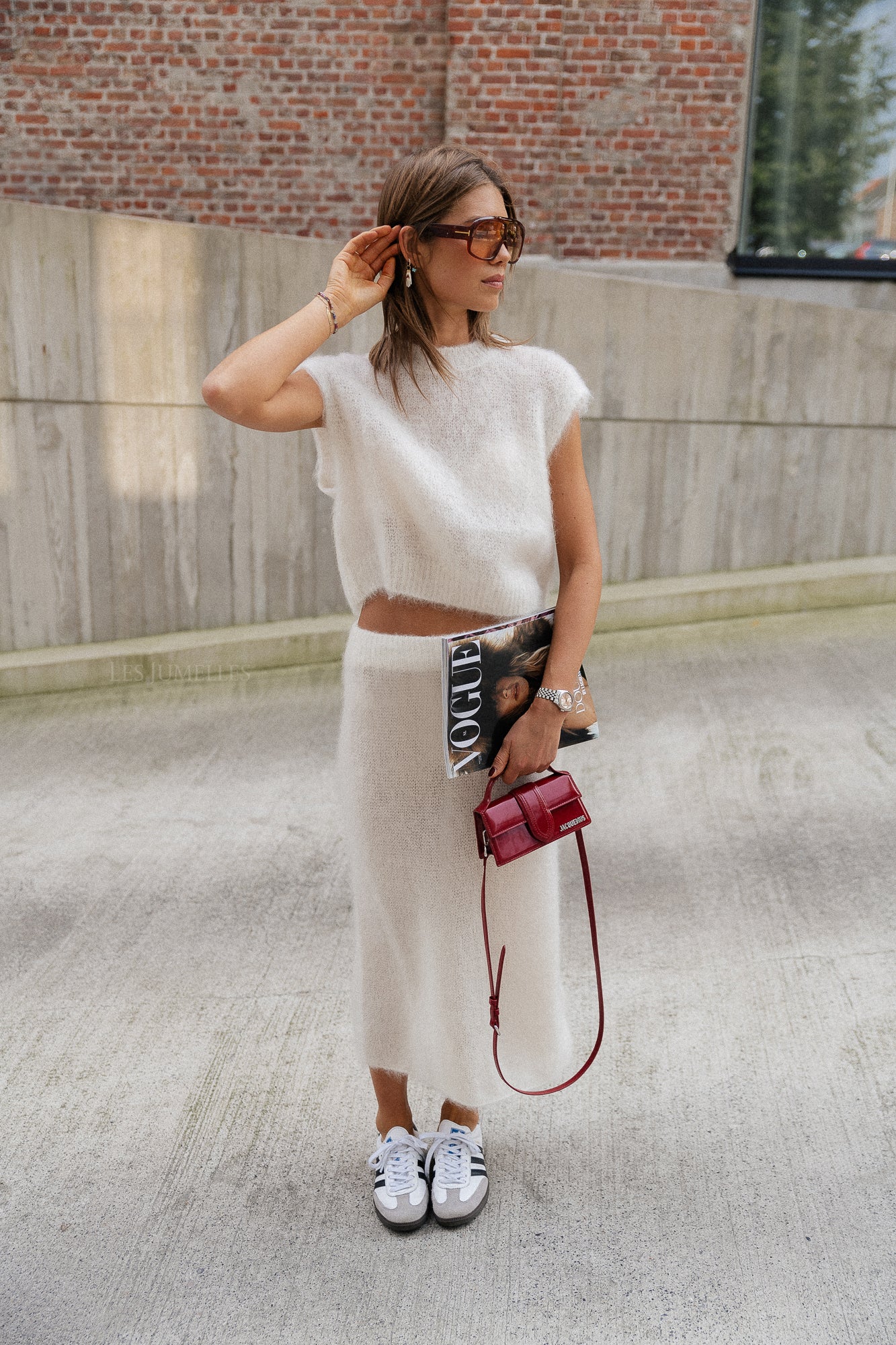 Romee knitted skirt off white