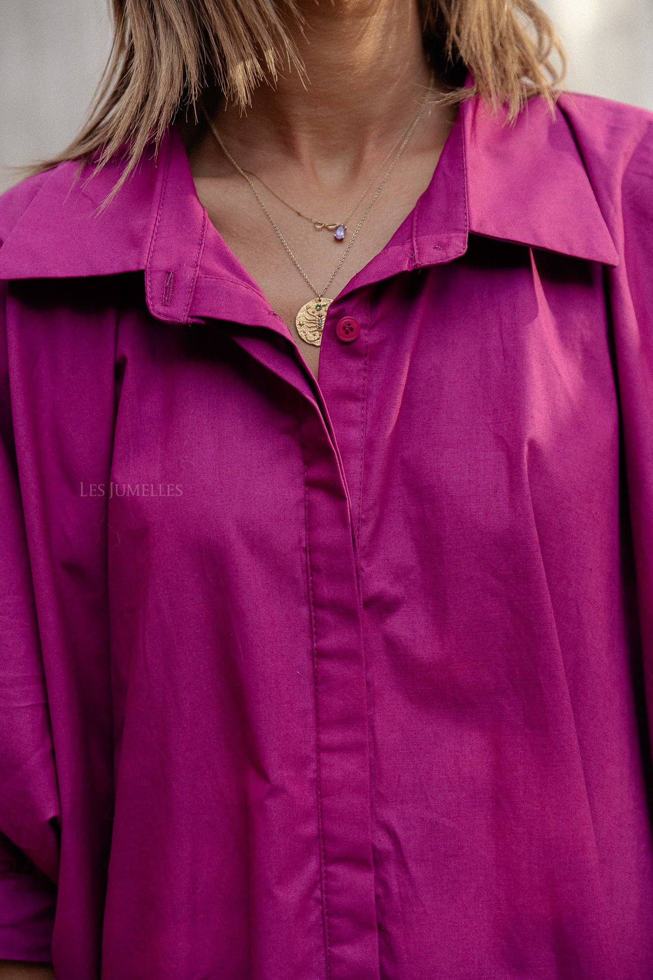 Lina Bluse dunkelfuchsia