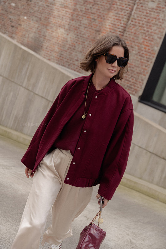 Les Jumelles Oversize Geena bomber jacket zinfandel