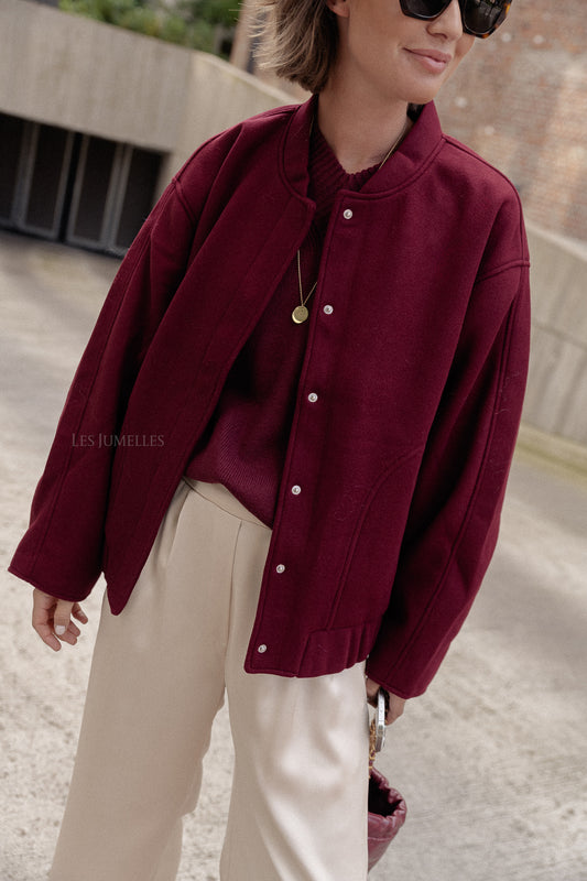 Les Jumelles Oversize Geena bomber jacket zinfandel