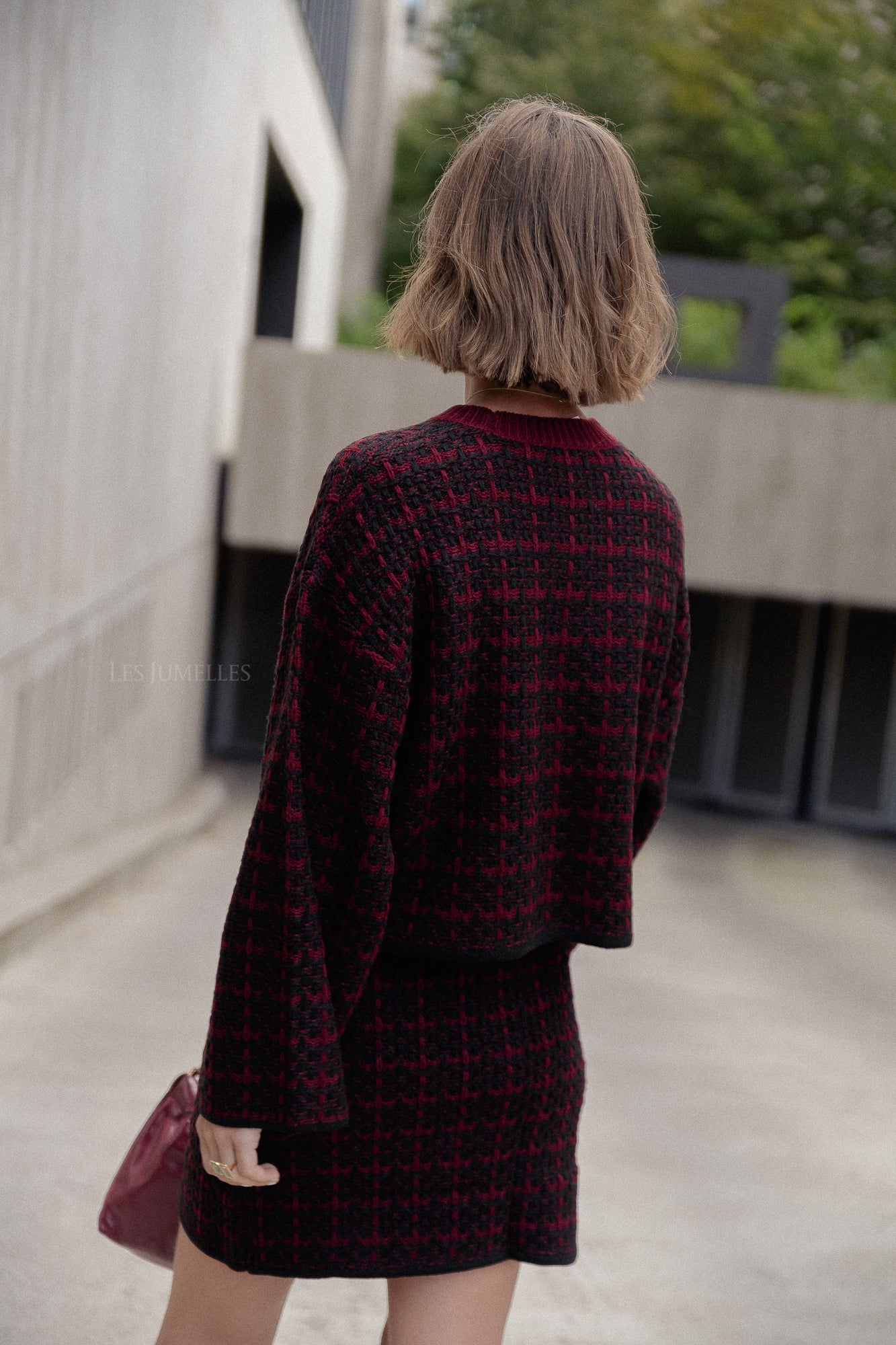 Pull Joeline bordeaux et noir