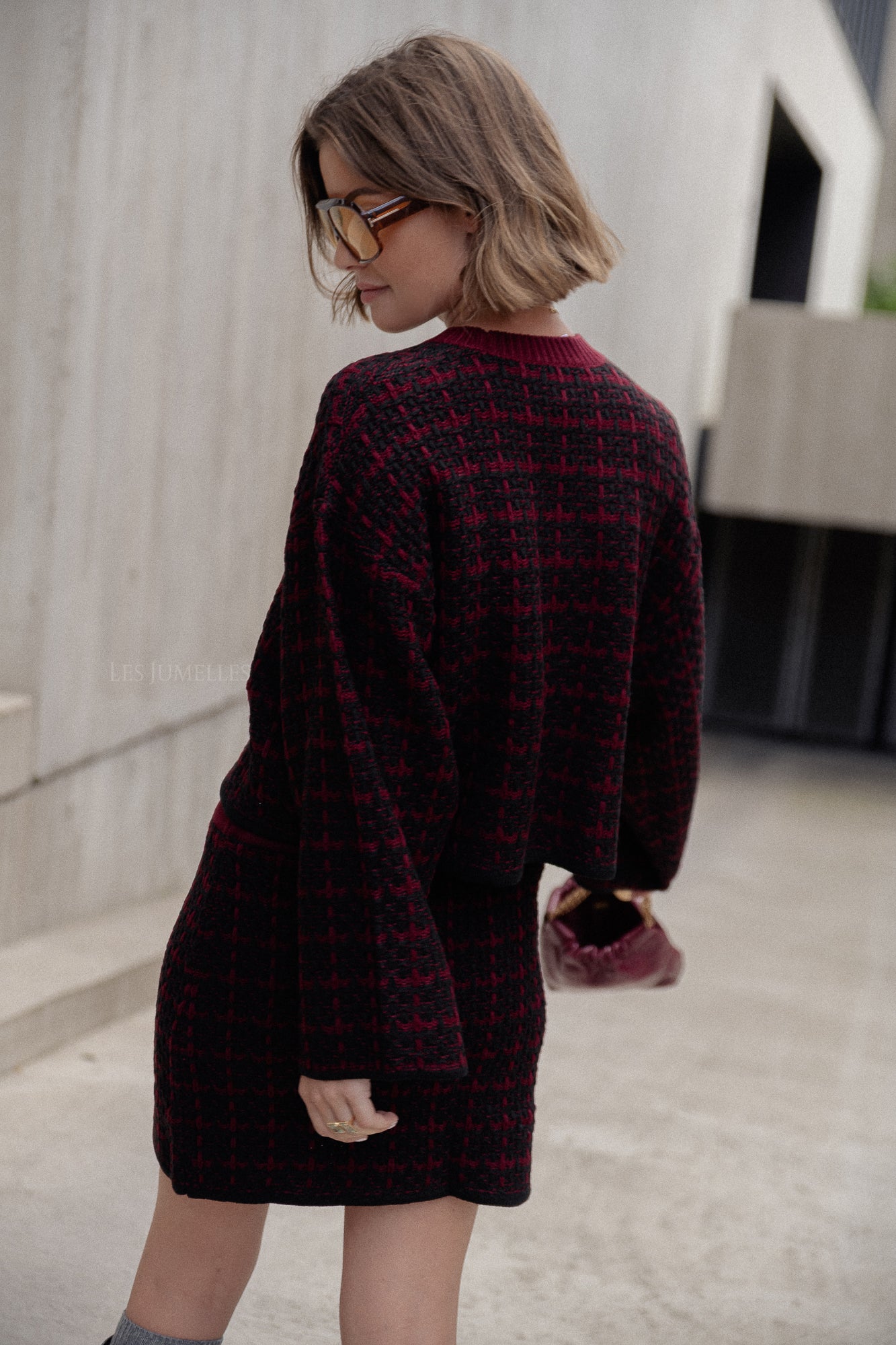 Pull Joeline bordeaux et noir