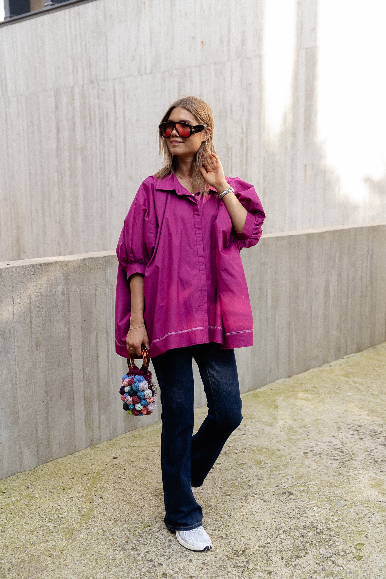 Lina Bluse dunkelfuchsia