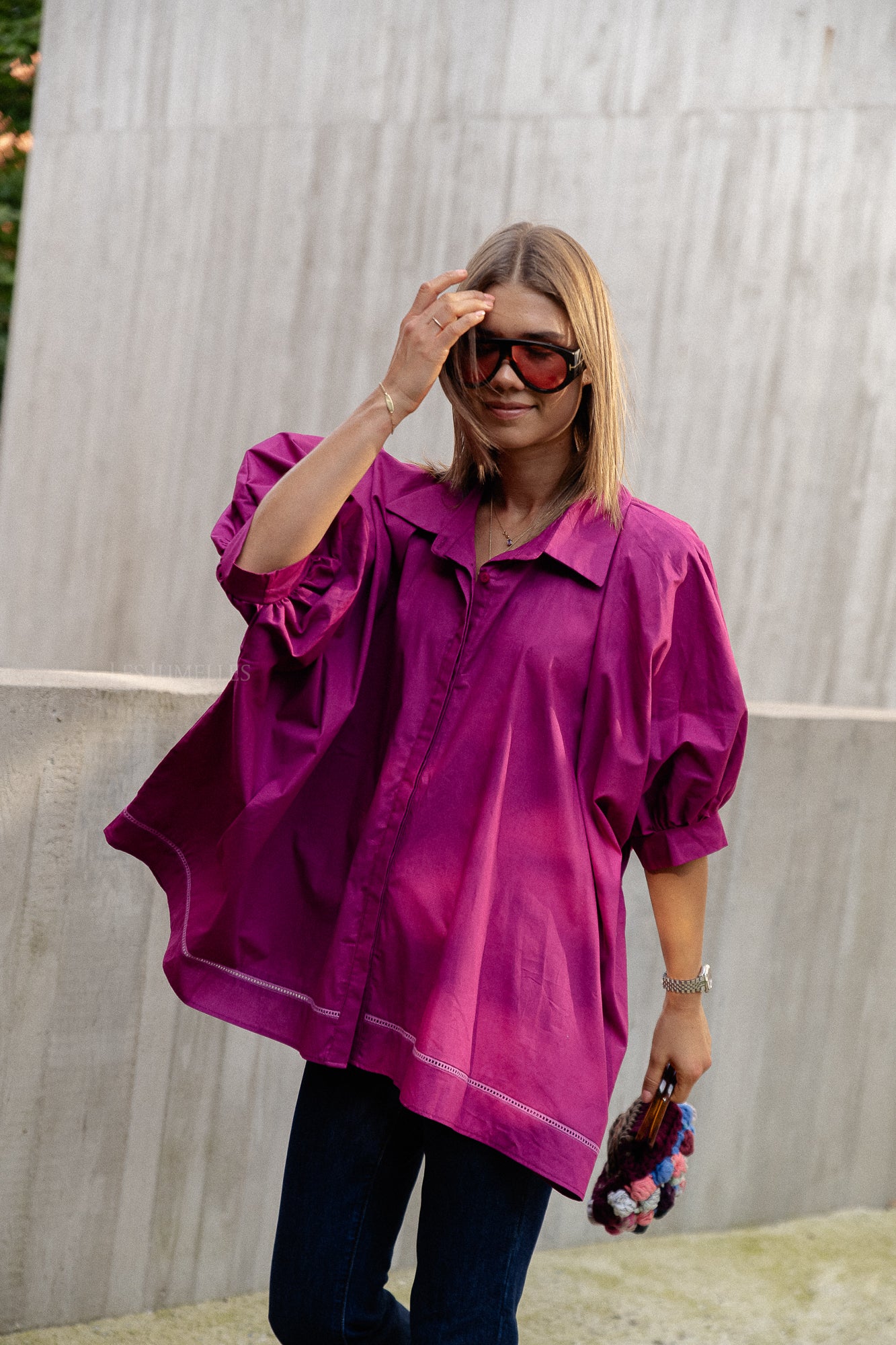 Lina Bluse dunkelfuchsia