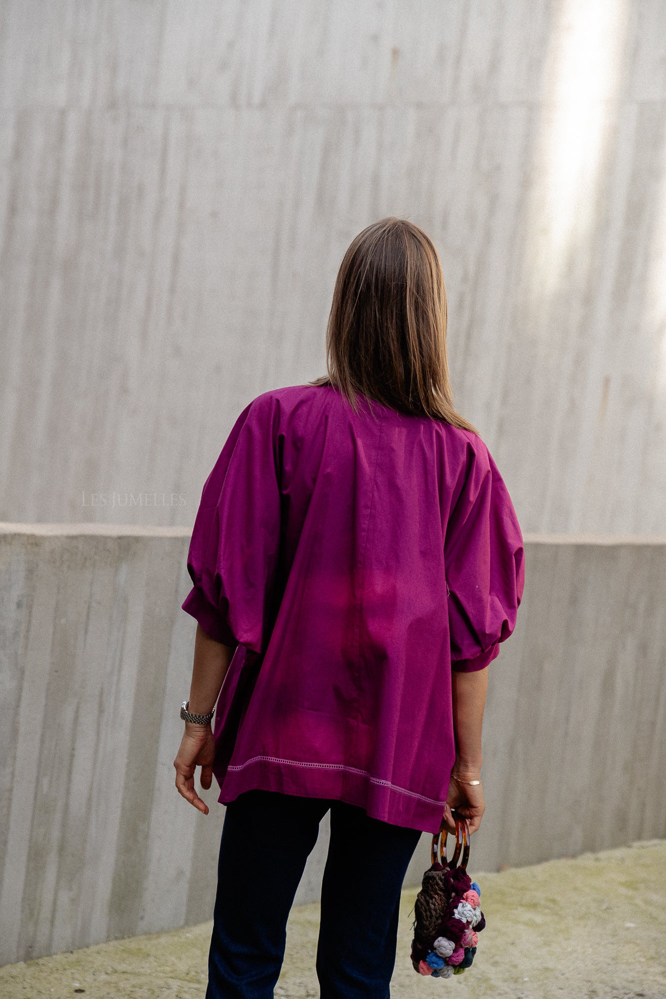 Lina Bluse dunkelfuchsia