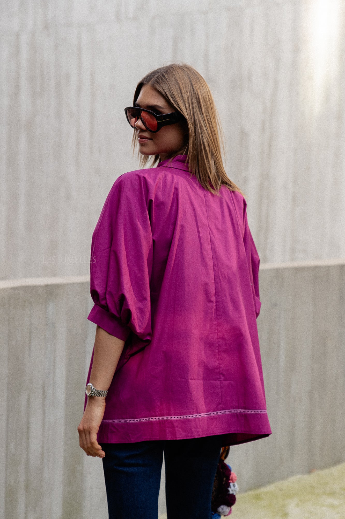 Lina Bluse dunkelfuchsia