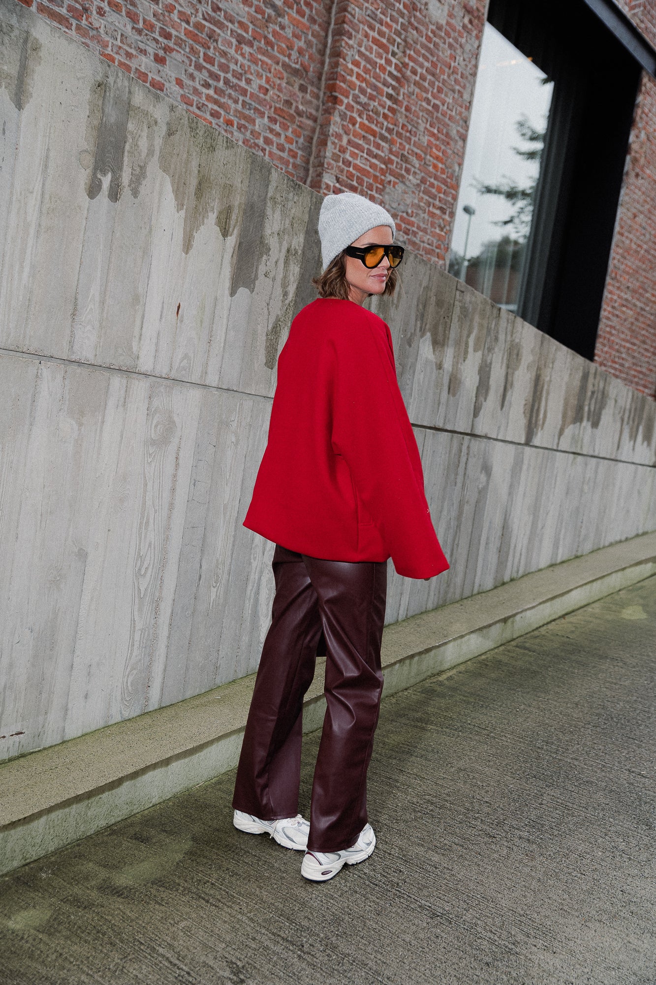 Louane oversized jacket red