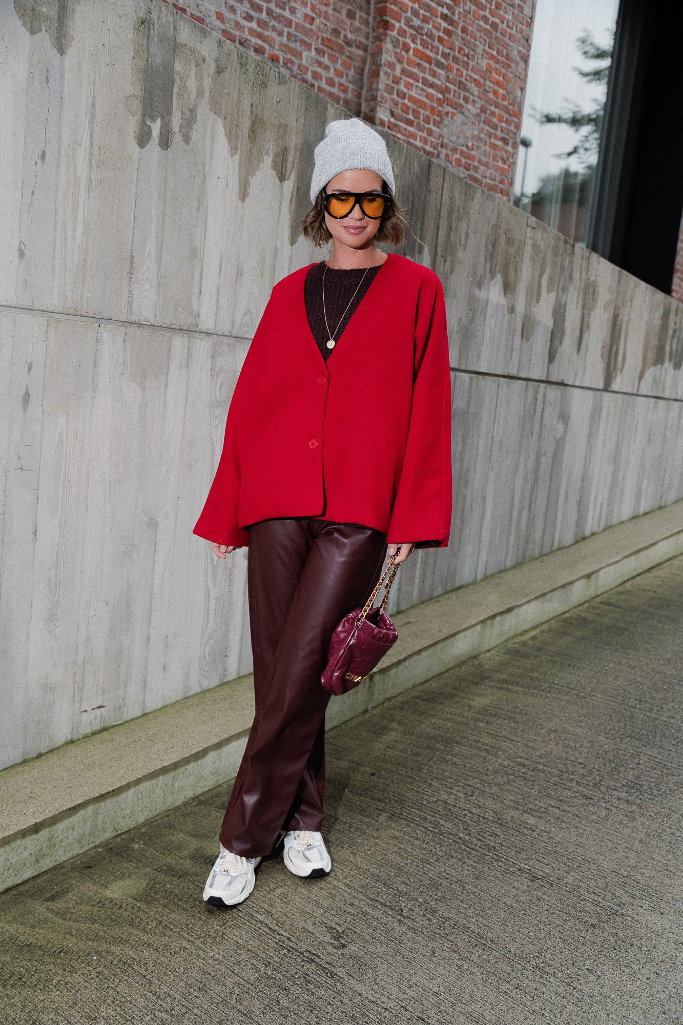 Louane oversized jacket red