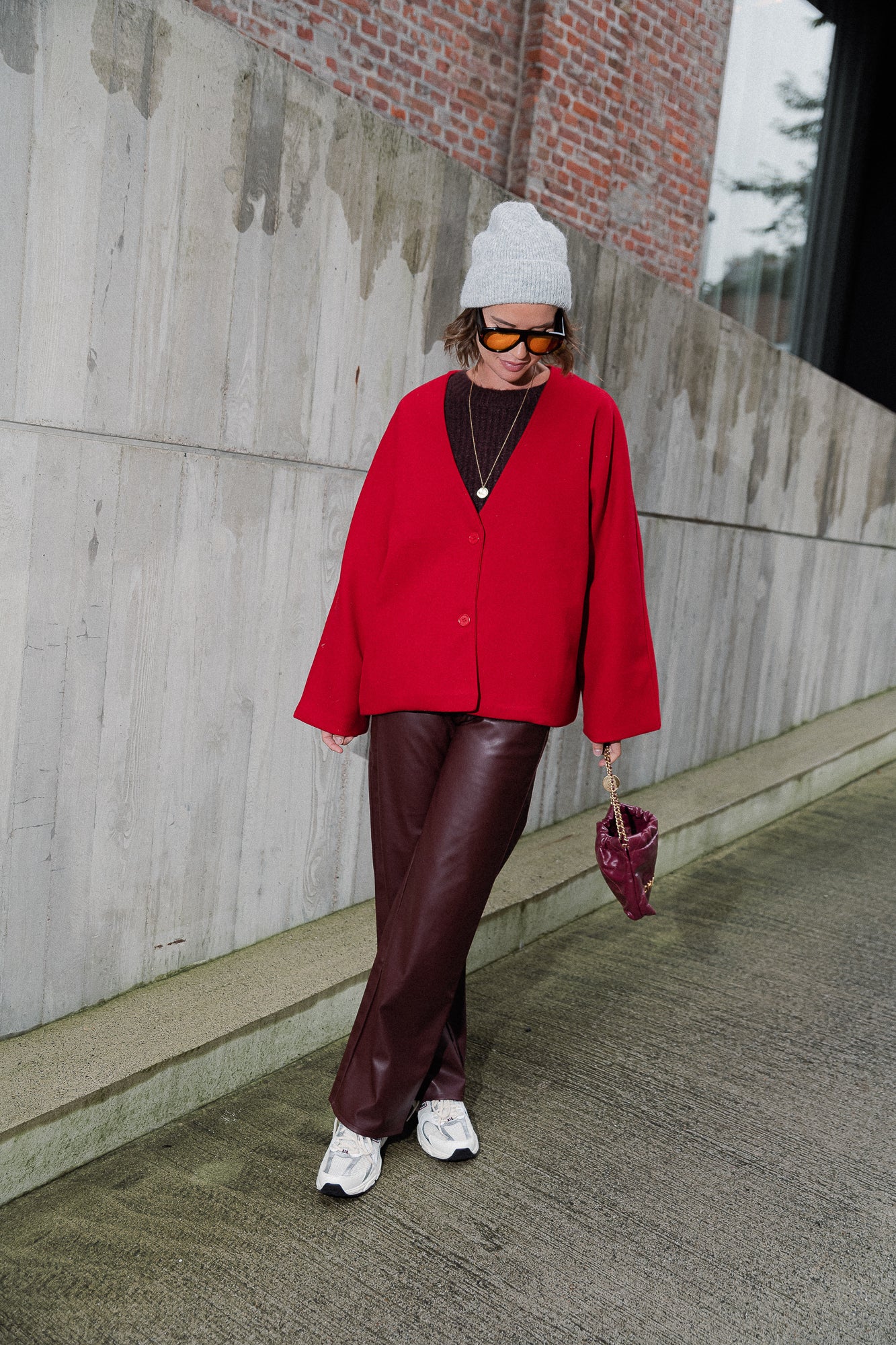 Louane oversized jacket red