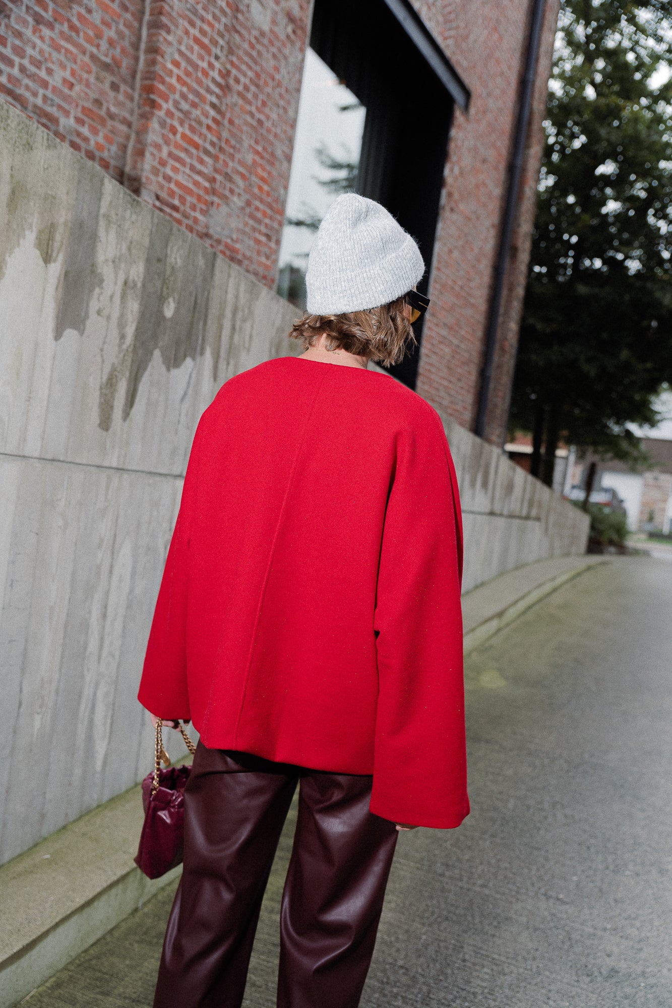 Louane oversized jacket red