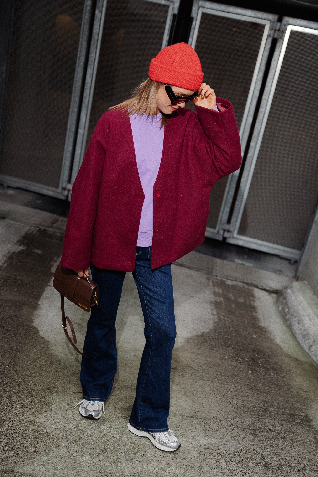 Louane oversized jacket burgundy